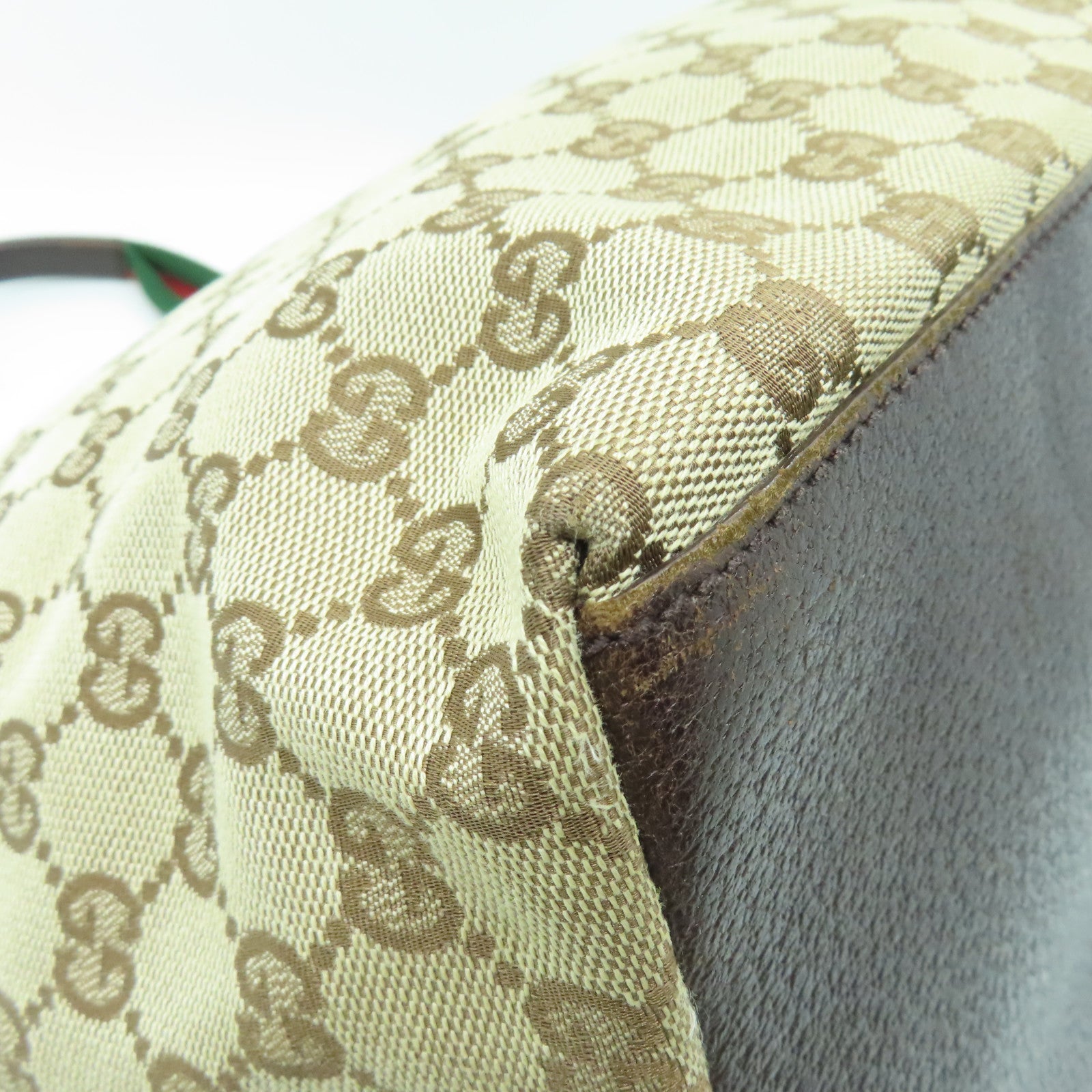 GUCCI 帆布Hand Bag银扣手挽袋棕色