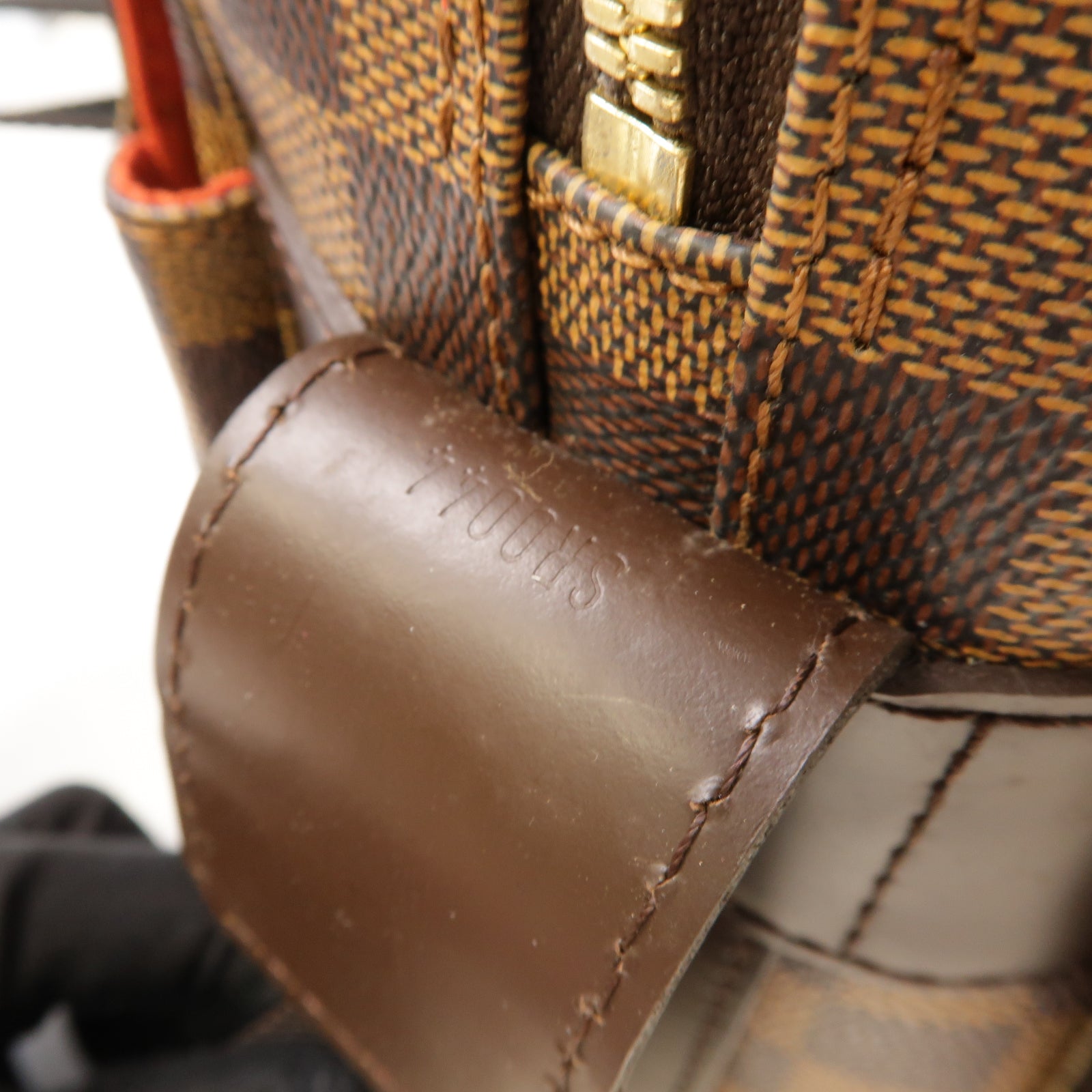 LOUIS VUITTON Damier Naviglio金扣肩背袋棕色
