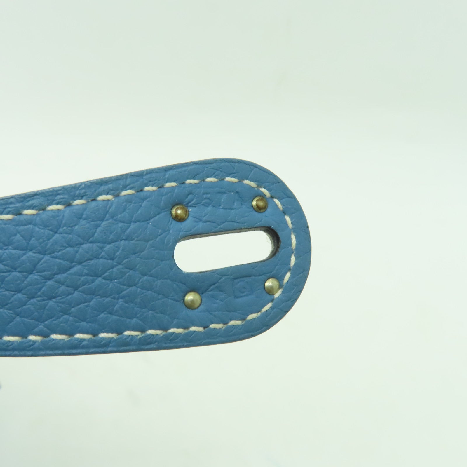 HERMES 【激減優惠】Clemence皮革Lindy 30銀扣手挽肩背兩用袋Blue Jean淺藍色