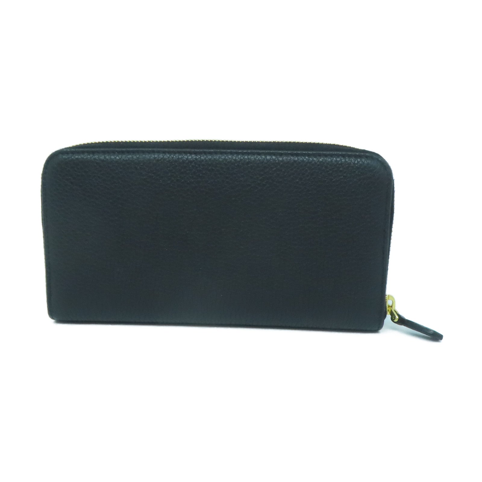 PRADA 牛皮皮革Long wallet金扣長錢包黑色