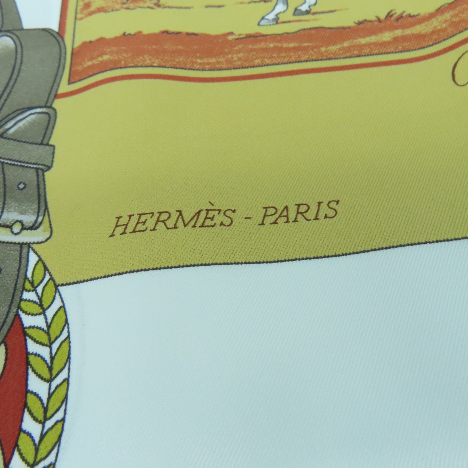 HERMES 丝质Scarf丝巾啡色/白色/米色