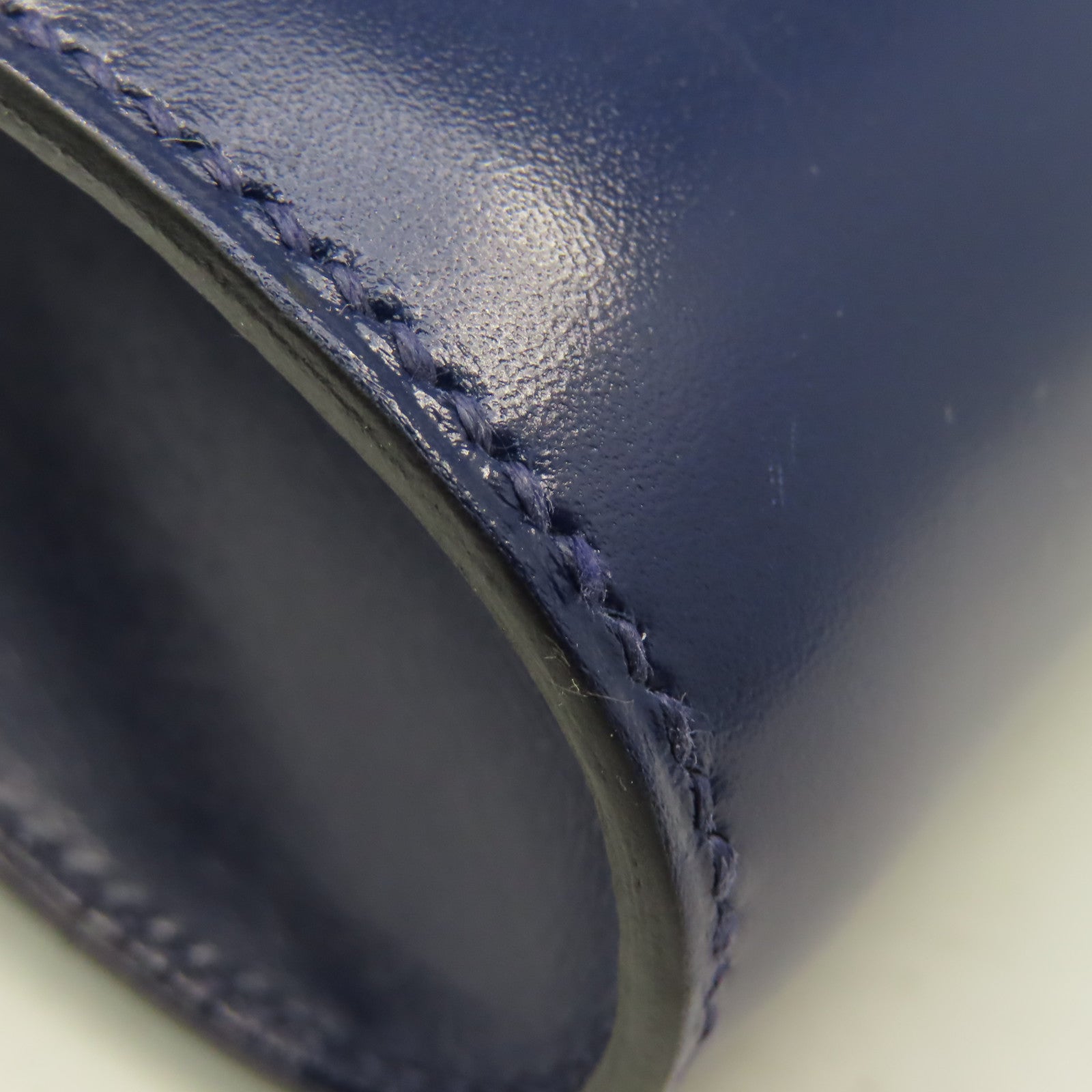 HERMES BoxCalfskin皮革Egee Clutch銀扣手拿包Navy深藍色
