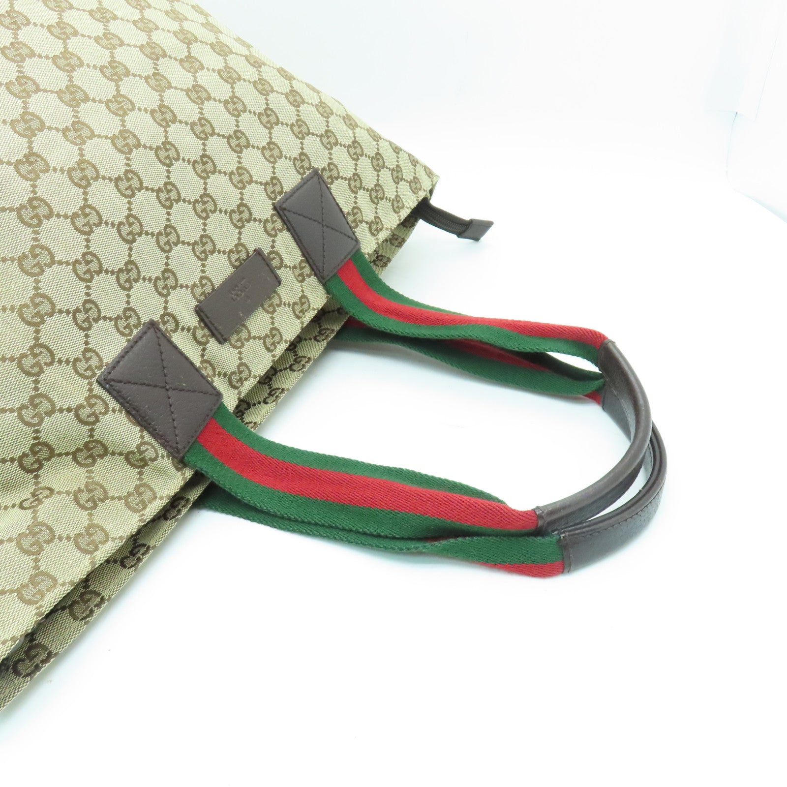 GUCCI 帆布Hand Bag银扣手挽袋棕色