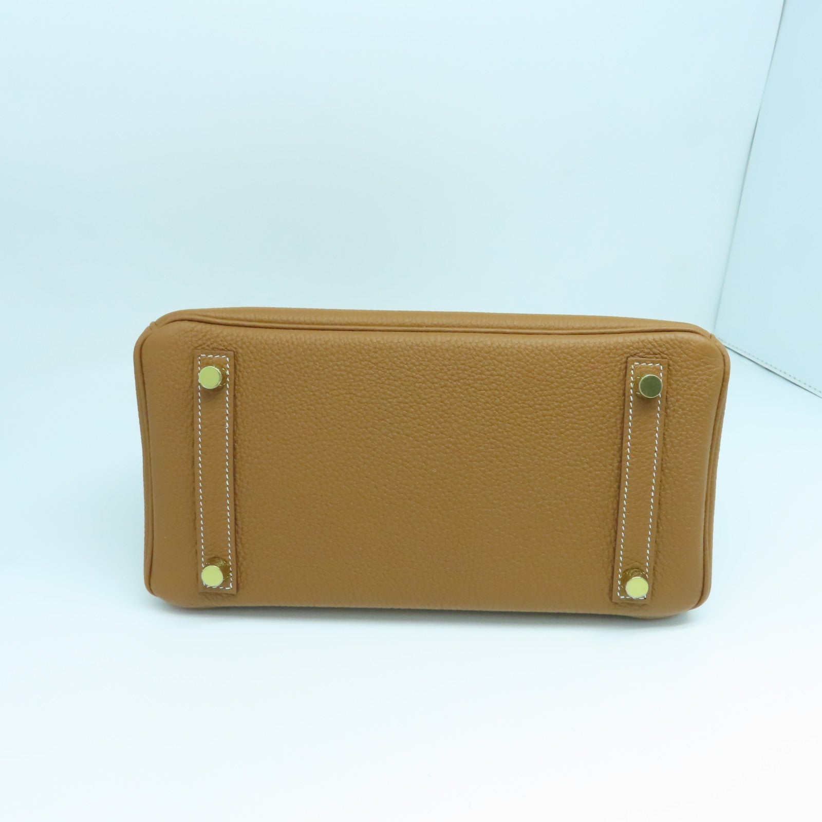 HERMES Clemence皮革Birkin 25金扣手挽袋Gold/啡色