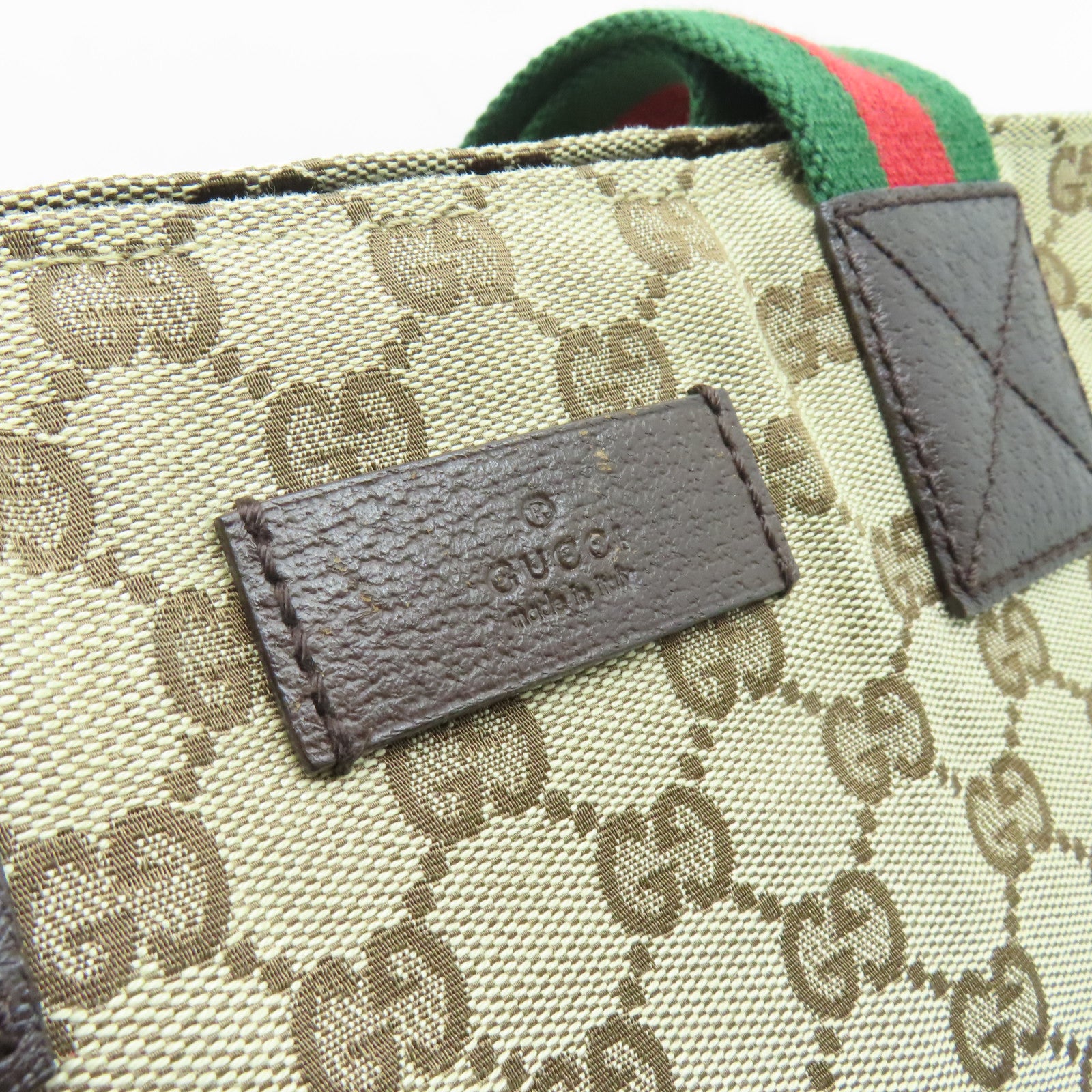 GUCCI 帆布Hand Bag银扣手挽袋棕色