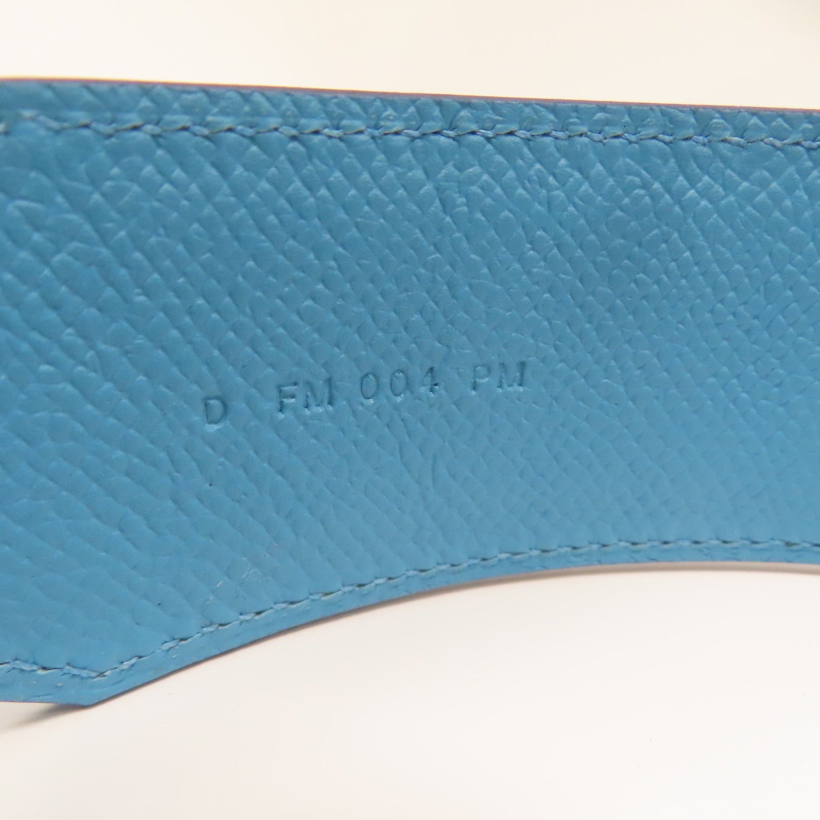 HERMES Veau Epsom皮革Strap銀扣肩帶北方藍色