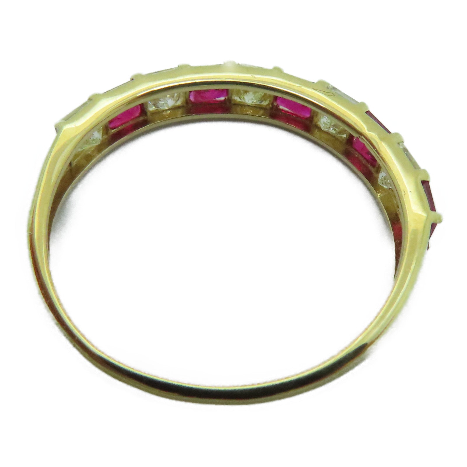JEWELRY 【激減優惠】18K黃金Ruby Ring 0.50ct紅寶石/0.50ct鑽石戒指US#6