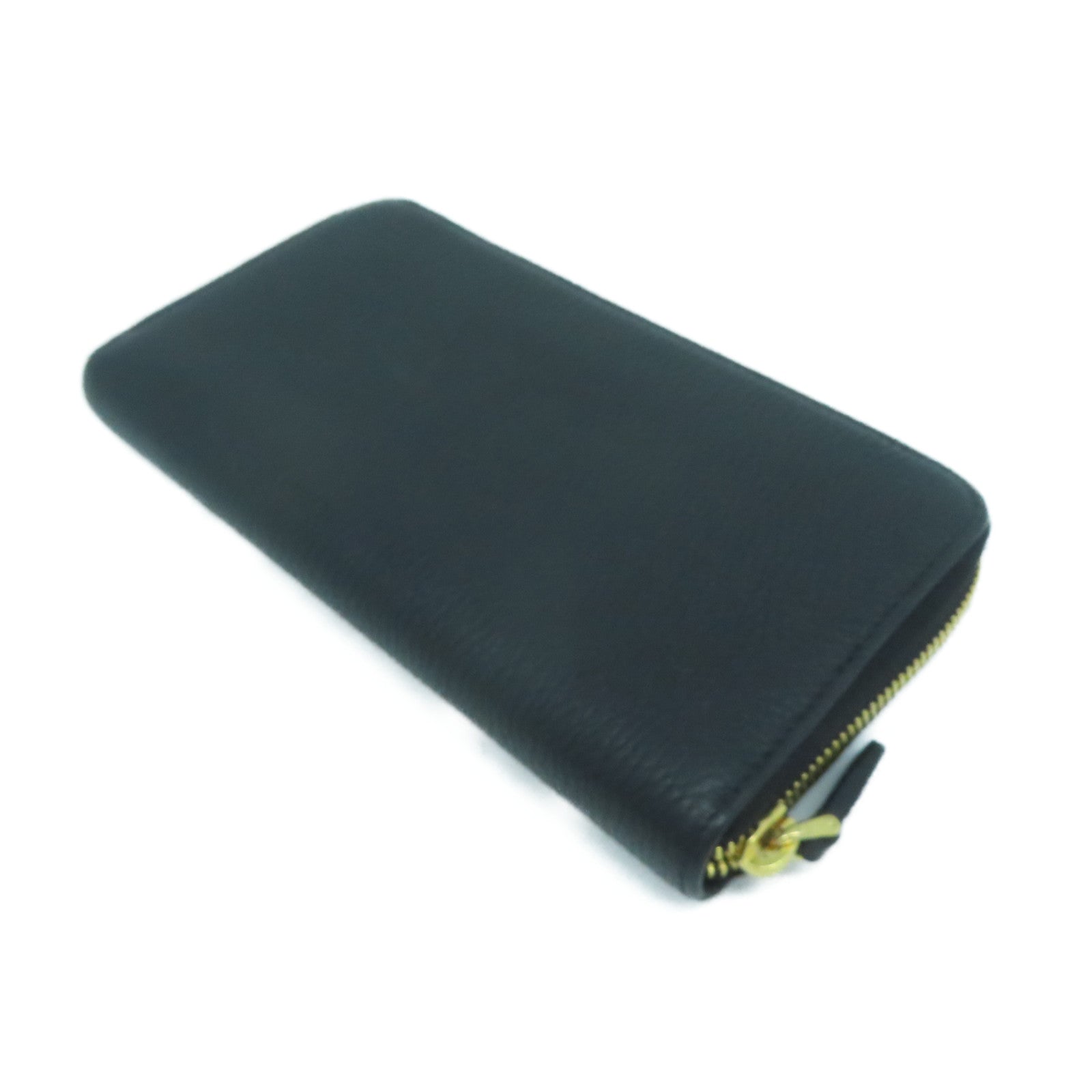 PRADA 牛皮皮革Long wallet金扣長錢包黑色