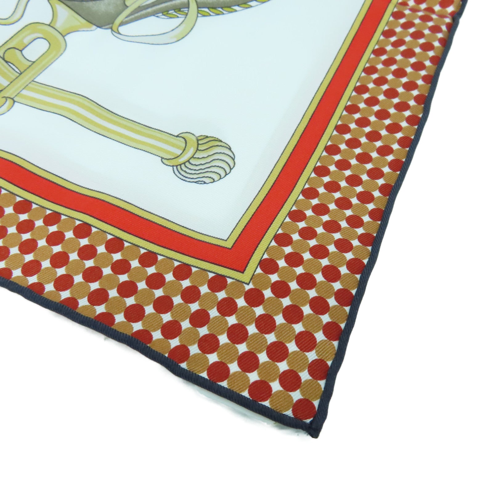 HERMES 丝质Scarf丝巾啡色/白色/米色