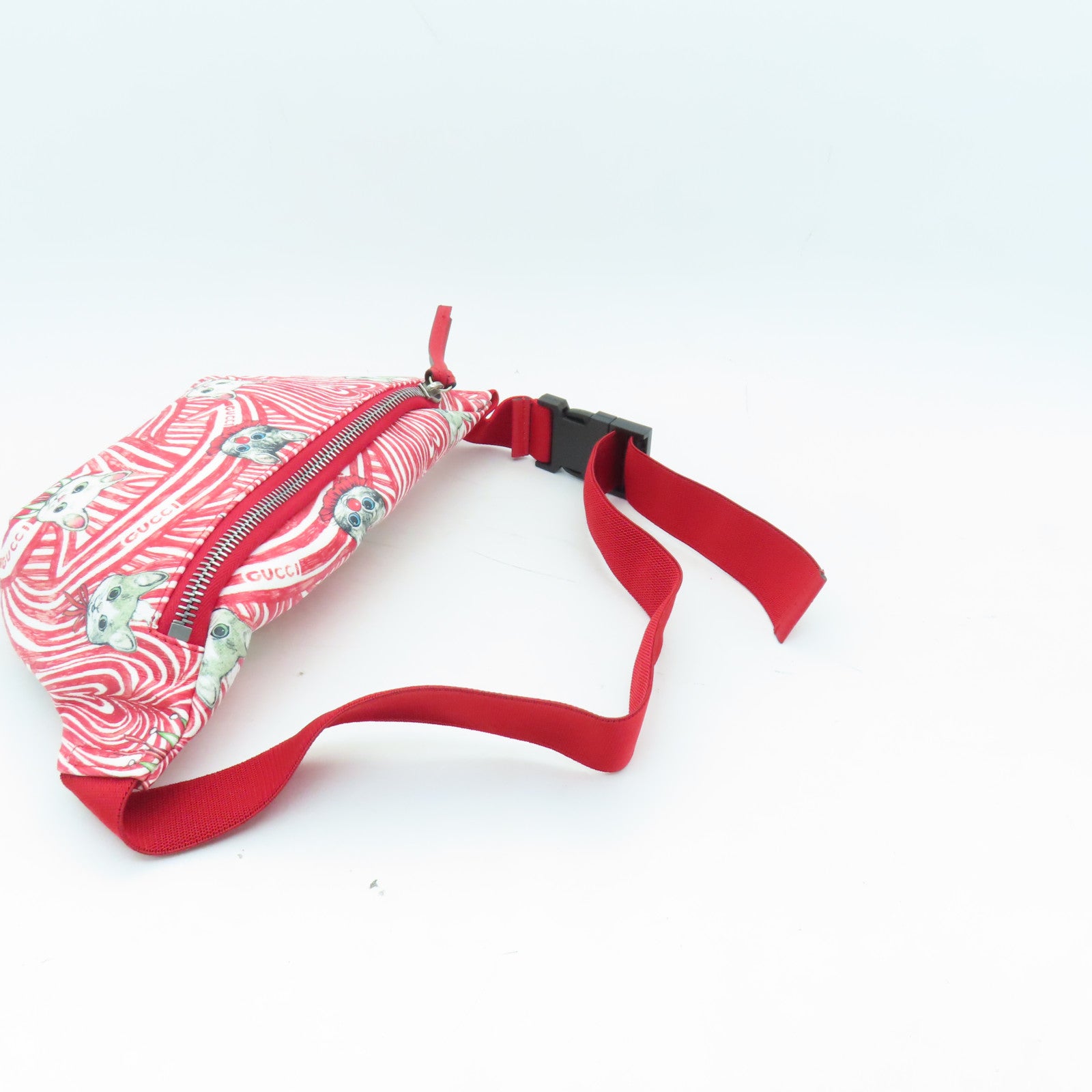 GUCCI Coated Canvas Waist Bag Red/White