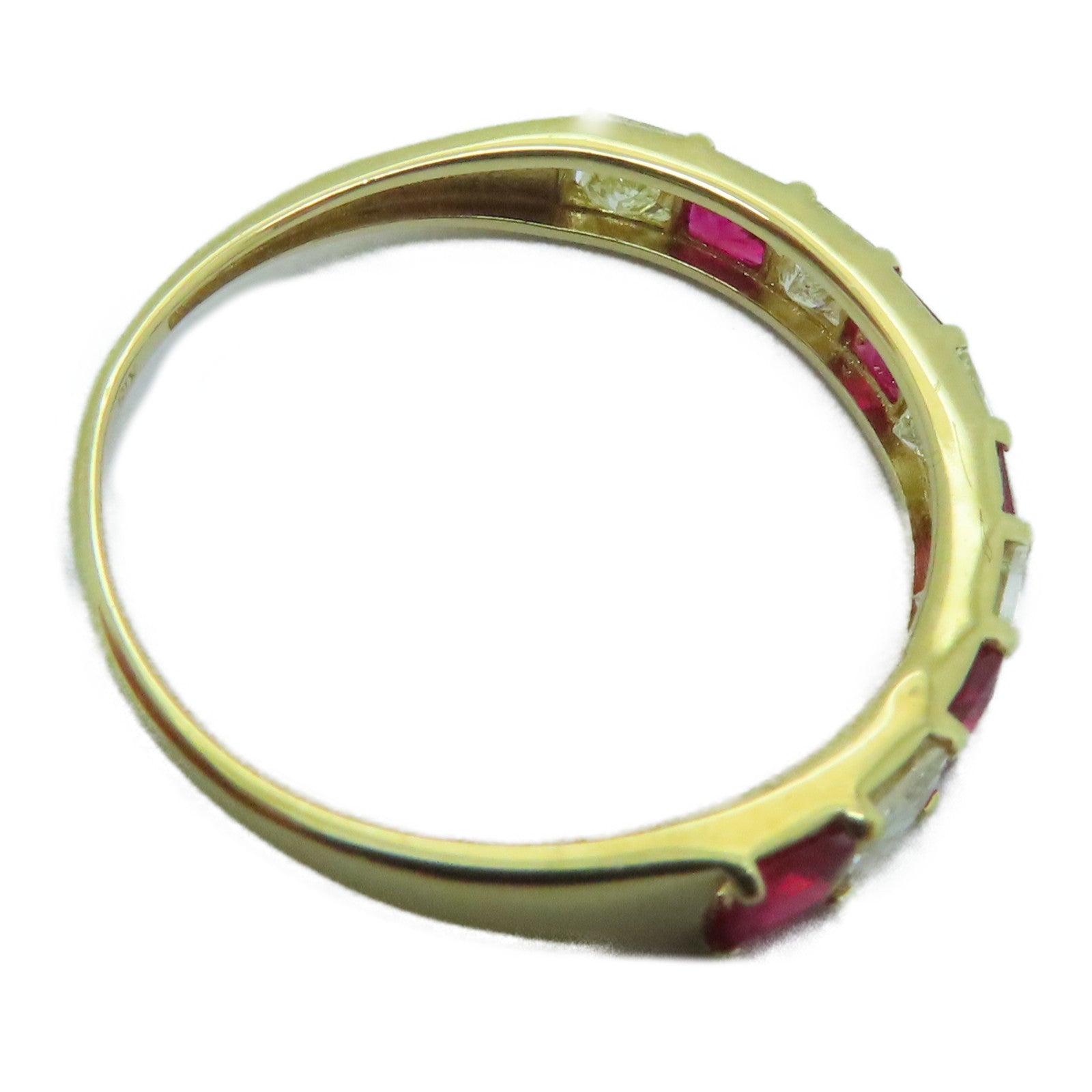JEWELRY 【激減優惠】18K黃金Ruby Ring 0.50ct紅寶石/0.50ct鑽石戒指US#6
