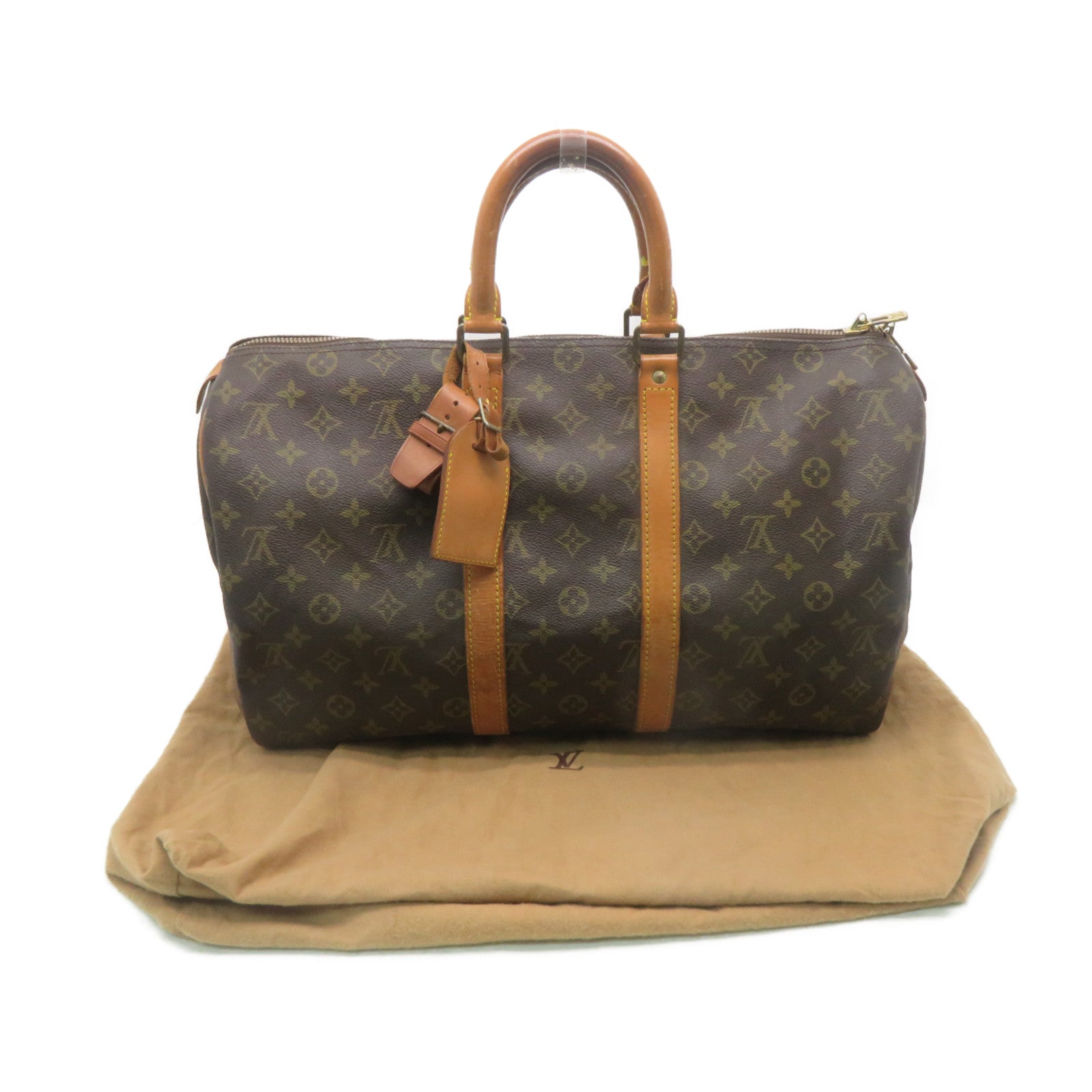 LOUIS VUITTON Monogram Keepall 45 Boston Bag旅行包啡色