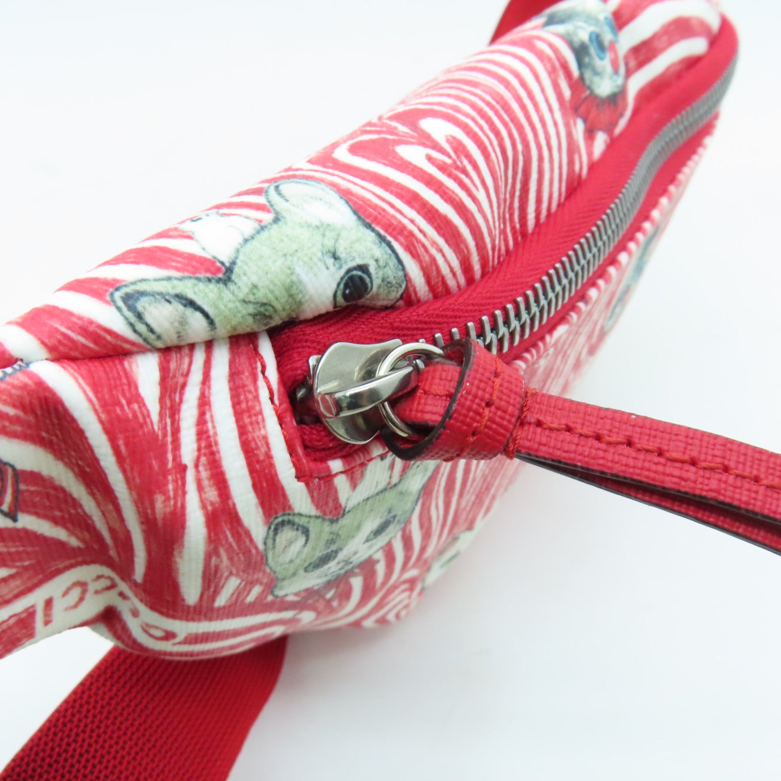 GUCCI Coated Canvas Waist Bag Red/White