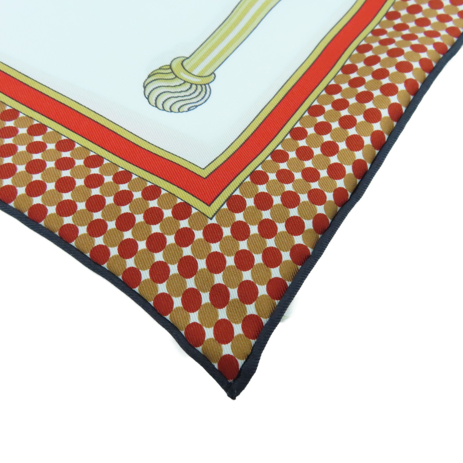 HERMES 丝质Scarf丝巾啡色/白色/米色