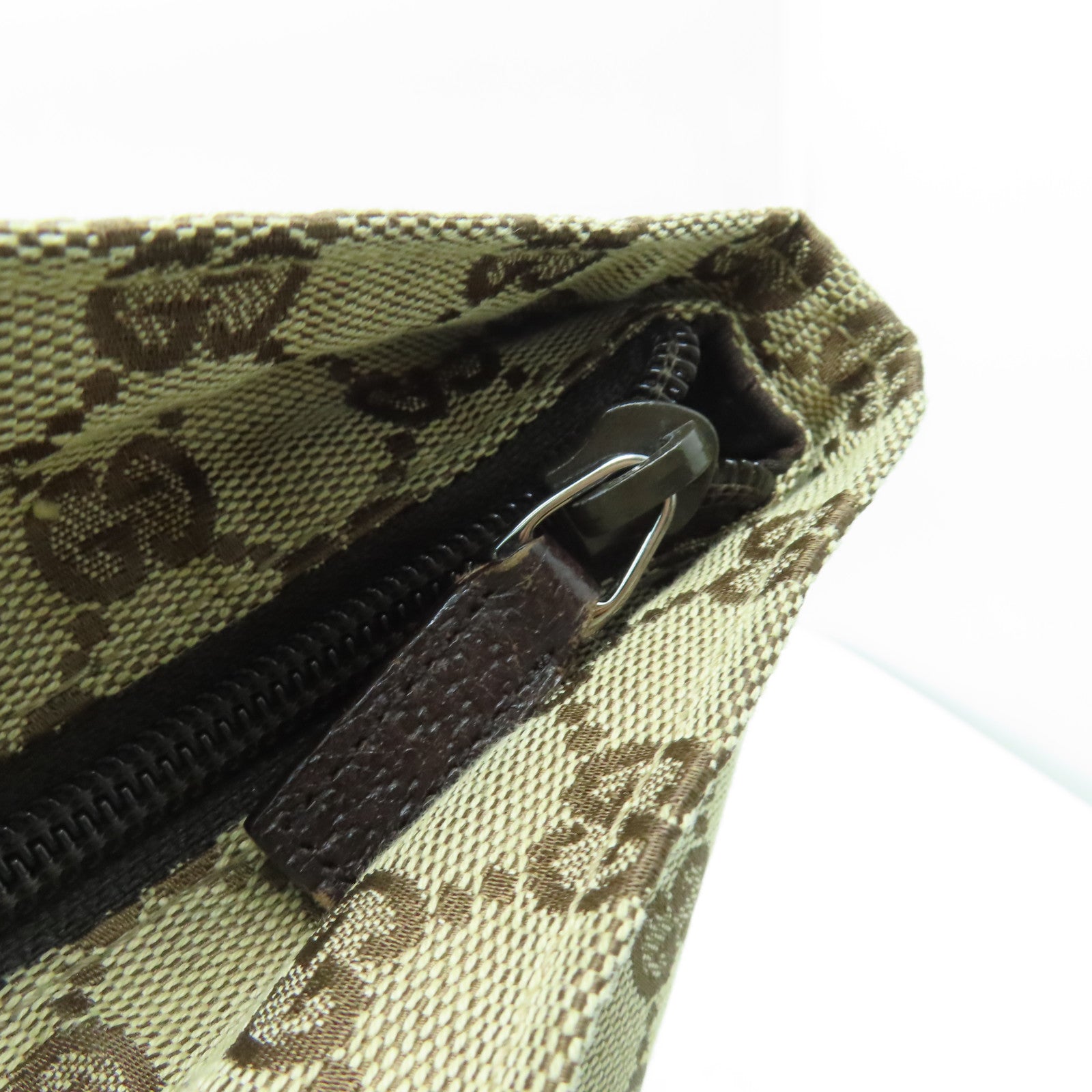 GUCCI 帆布Hand Bag银扣手挽袋棕色