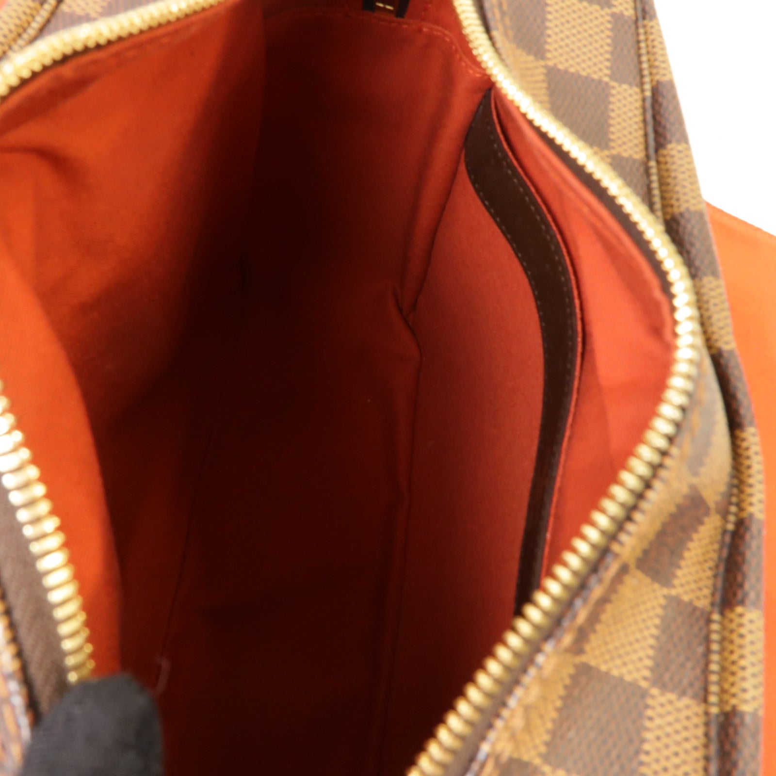LOUIS VUITTON Damier Naviglio金扣肩背袋棕色