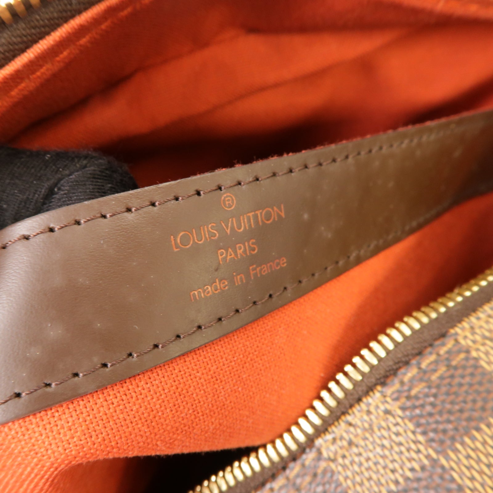 LOUIS VUITTON Damier Naviglio金扣肩背袋棕色