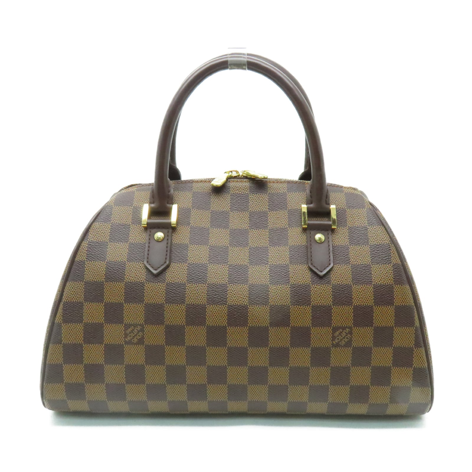 LOUIS VUITTON Damier Ribera MM金扣手挽袋啡色