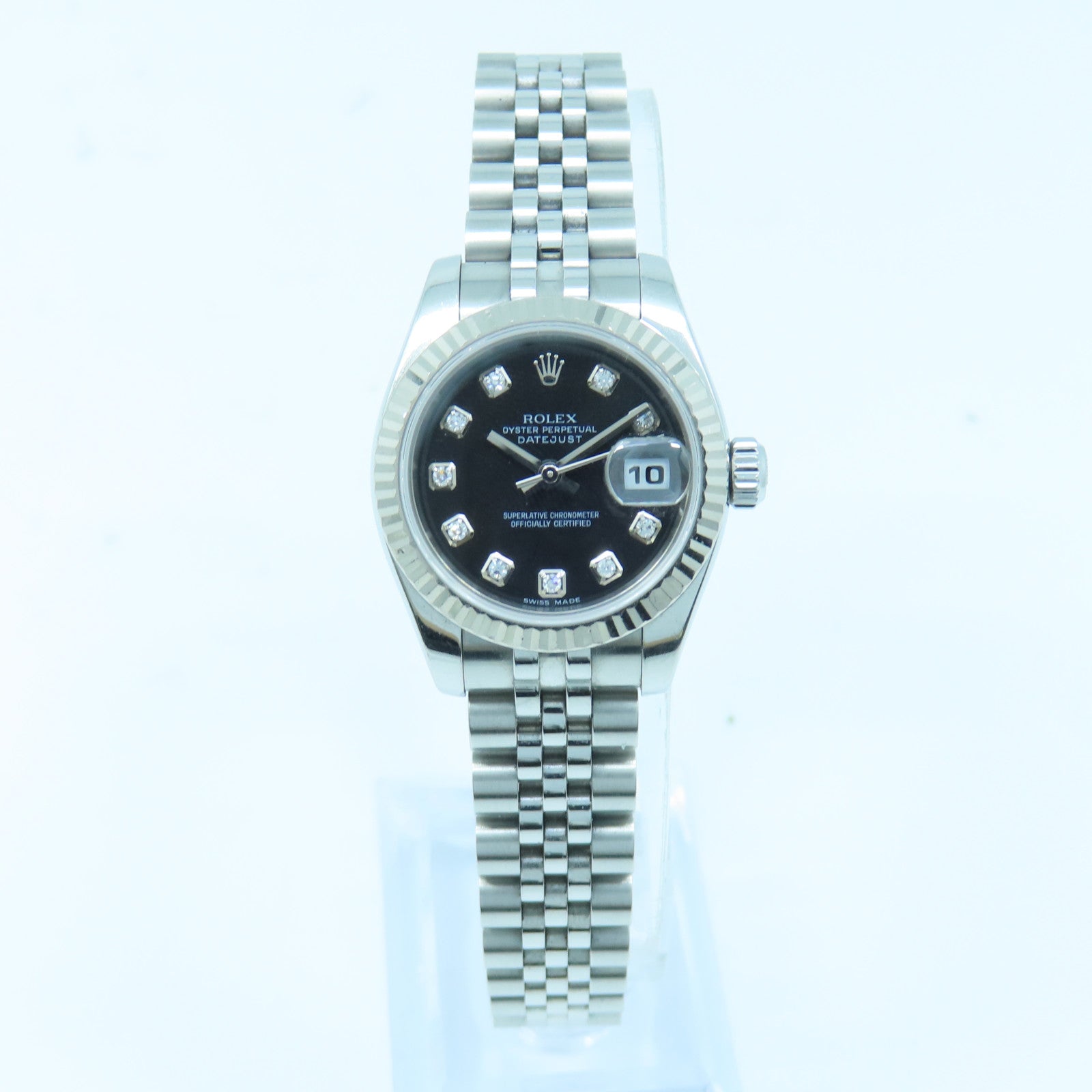 ROLEX Datejust18K白金/不锈钢手表自动机芯黑色