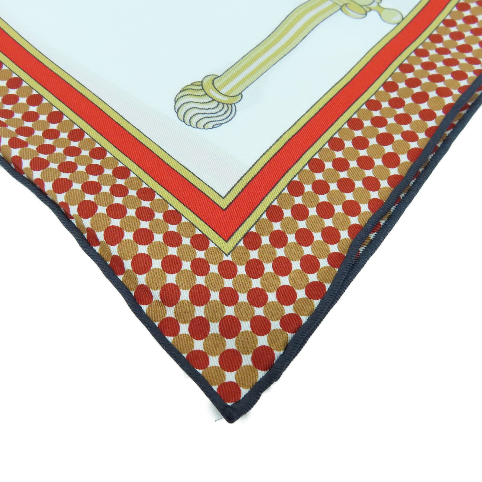 HERMES 丝质Scarf丝巾啡色/白色/米色