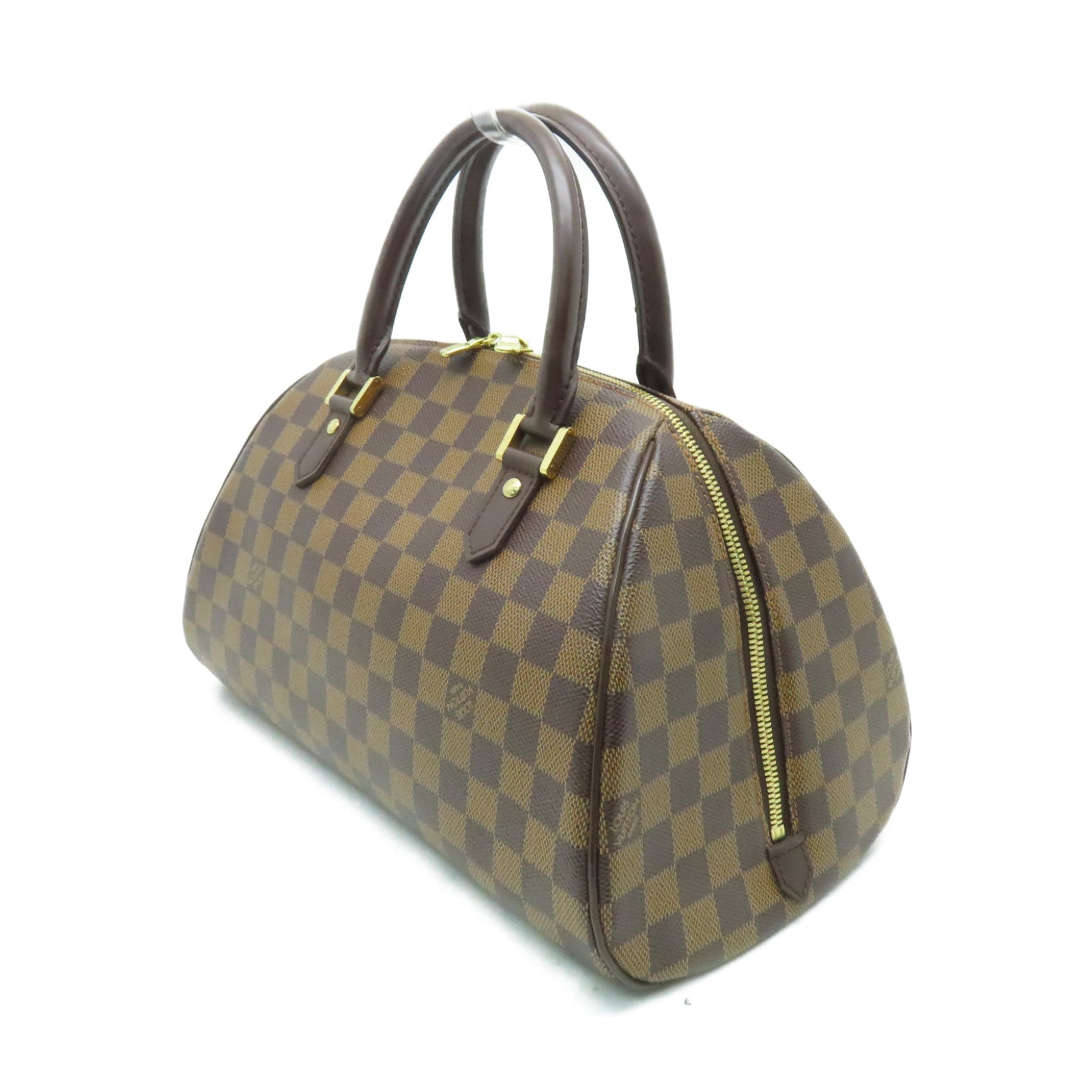 LOUIS VUITTON Damier Ribera MM金扣手挽袋啡色