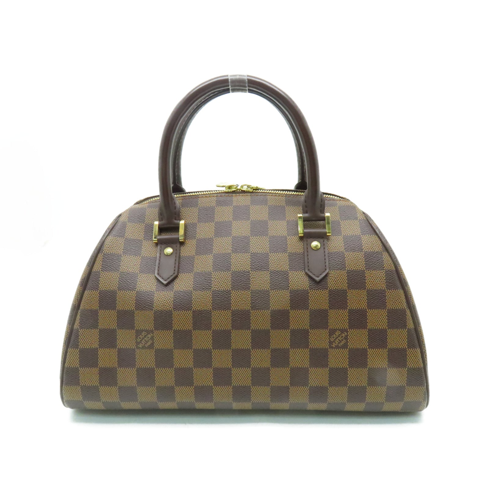 LOUIS VUITTON Damier Ribera MM金扣手挽袋啡色