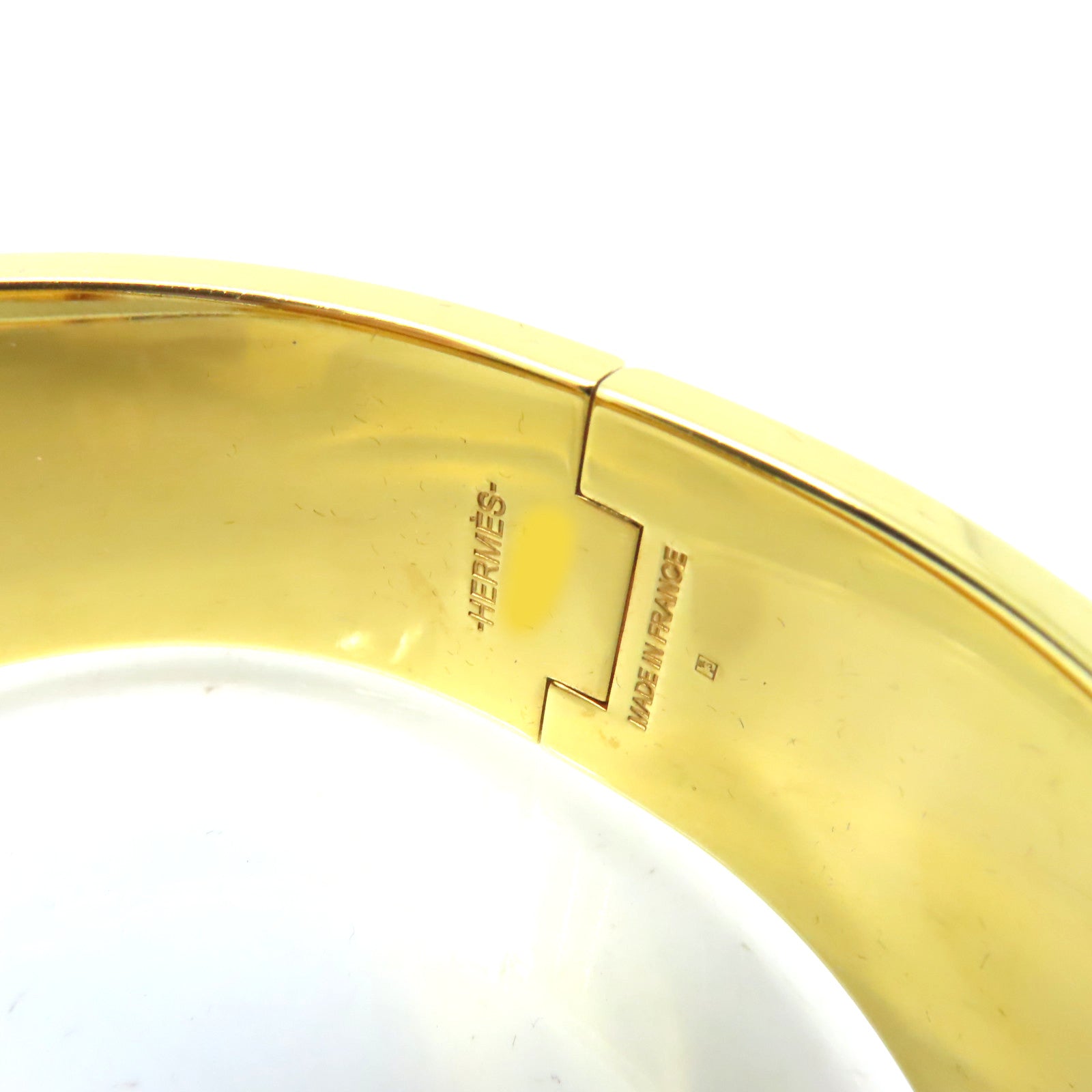 HERMES 金屬/琺瑯Clic-Clac H Bracelet手鐲金色/藍色