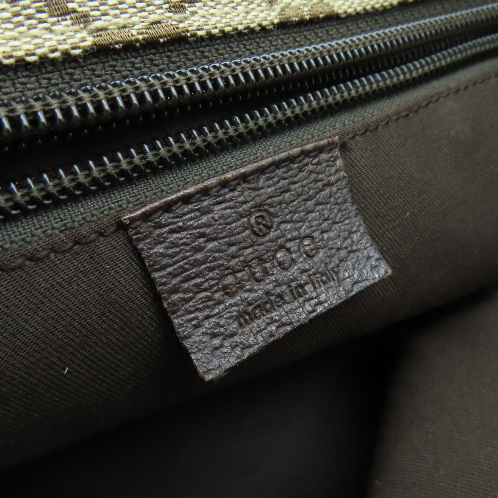 GUCCI 帆布Hand Bag银扣手挽袋棕色