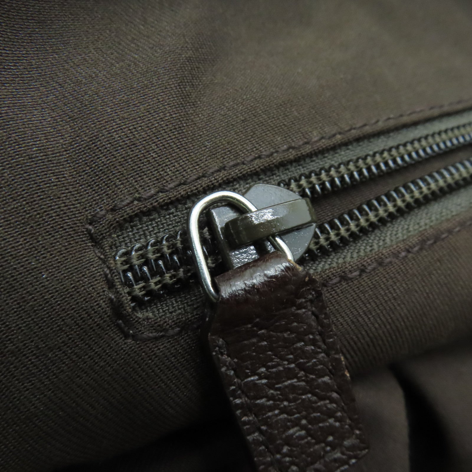 GUCCI 帆布Hand Bag银扣手挽袋棕色