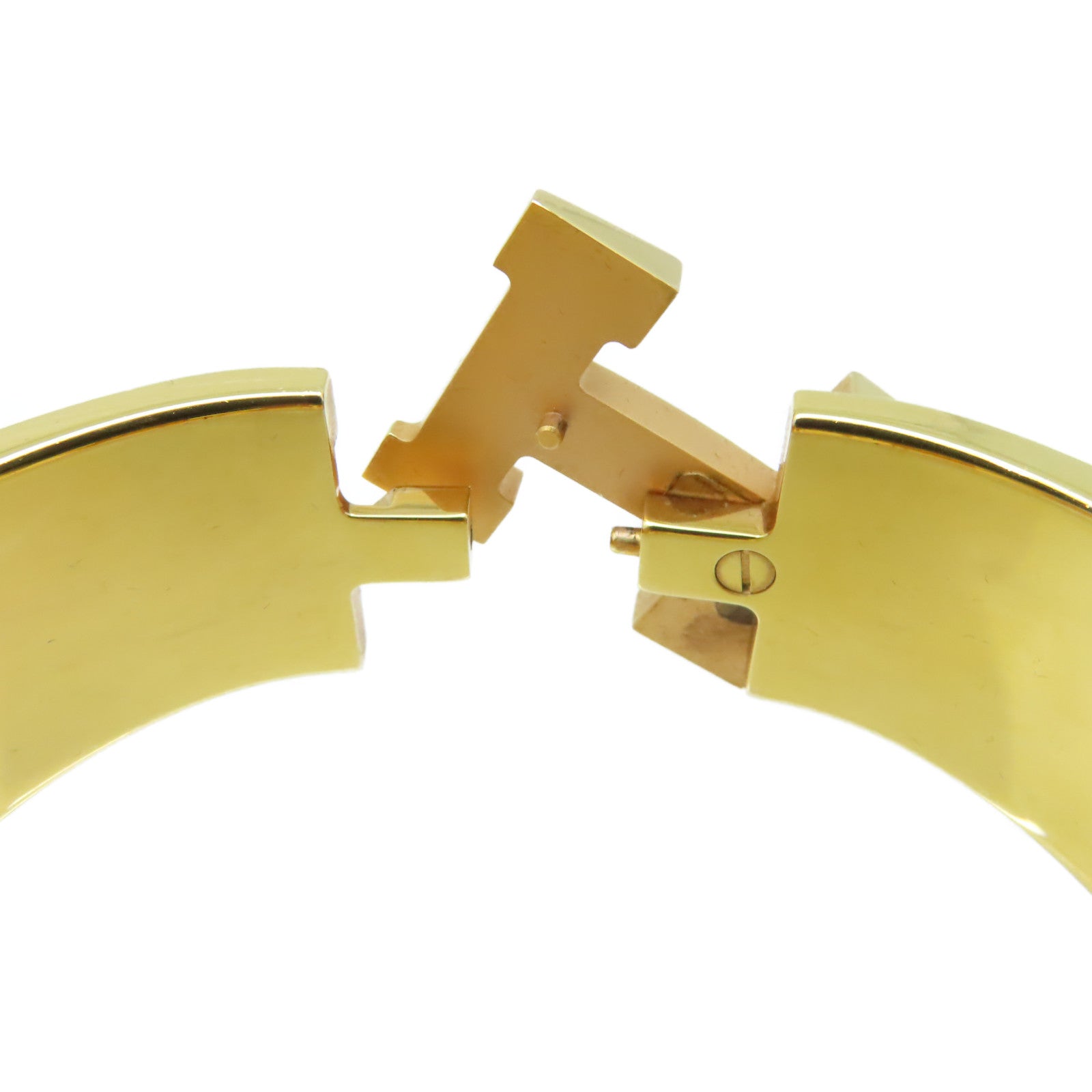 HERMES 金屬/琺瑯Clic-Clac H Bracelet手鐲金色/藍色