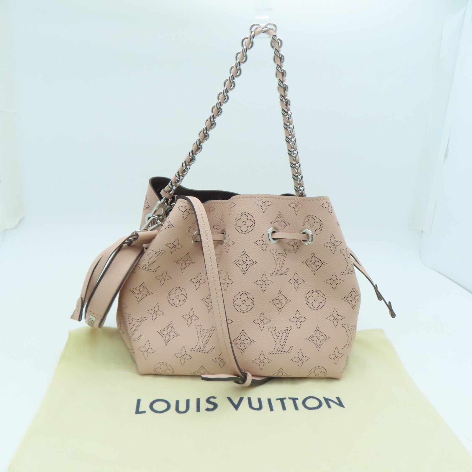 LOUIS VUITTON Mahina Bella銀扣手挽肩背兩用袋粉紅色