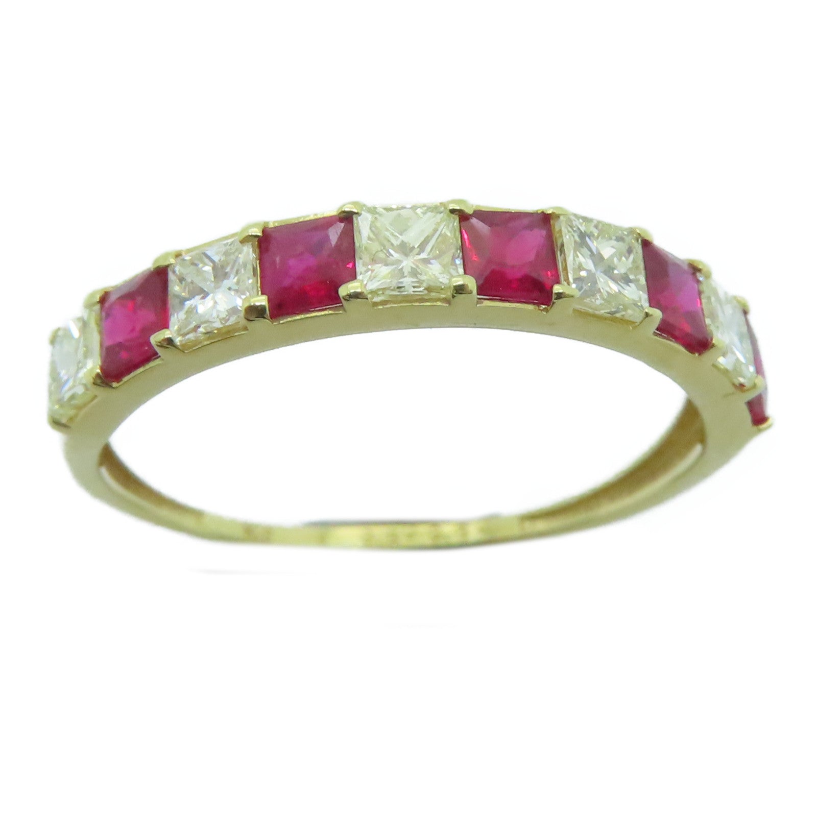 JEWELRY 【激減優惠】18K黃金Ruby Ring 0.50ct紅寶石/0.50ct鑽石戒指US#6