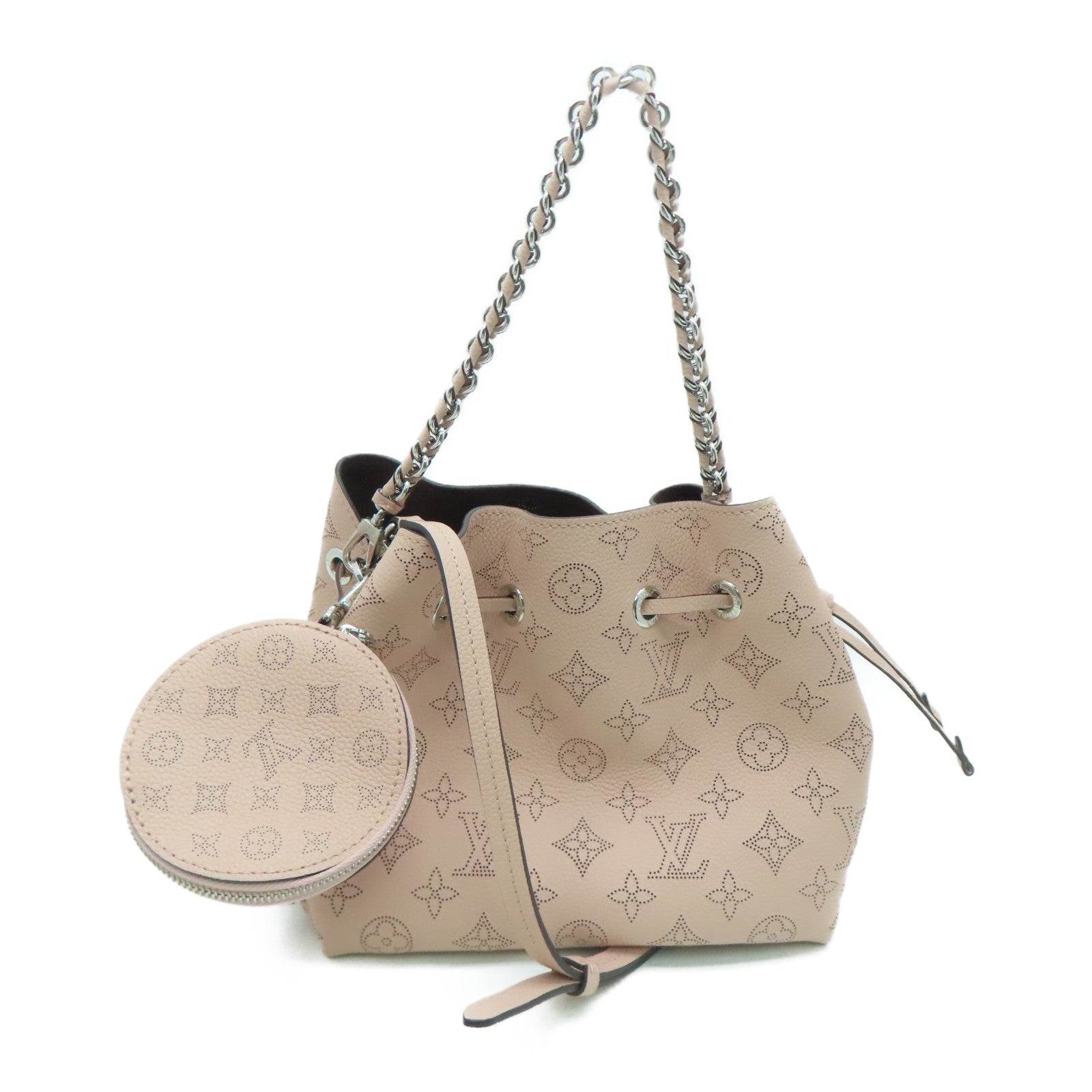 LOUIS VUITTON Mahina Bella銀扣手挽肩背兩用袋粉紅色