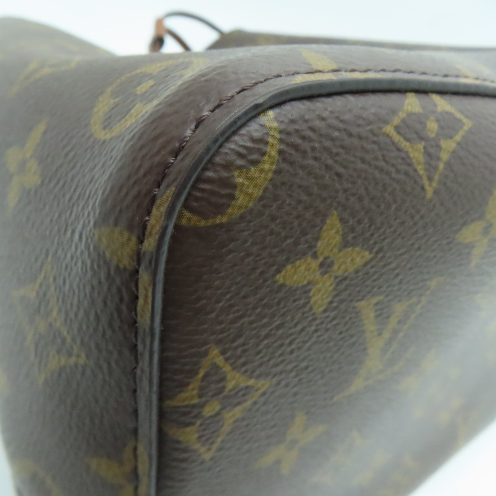 LOUIS VUITTON Monogram NoeNoe MM Gold Buckle Shoulder Bag Brown