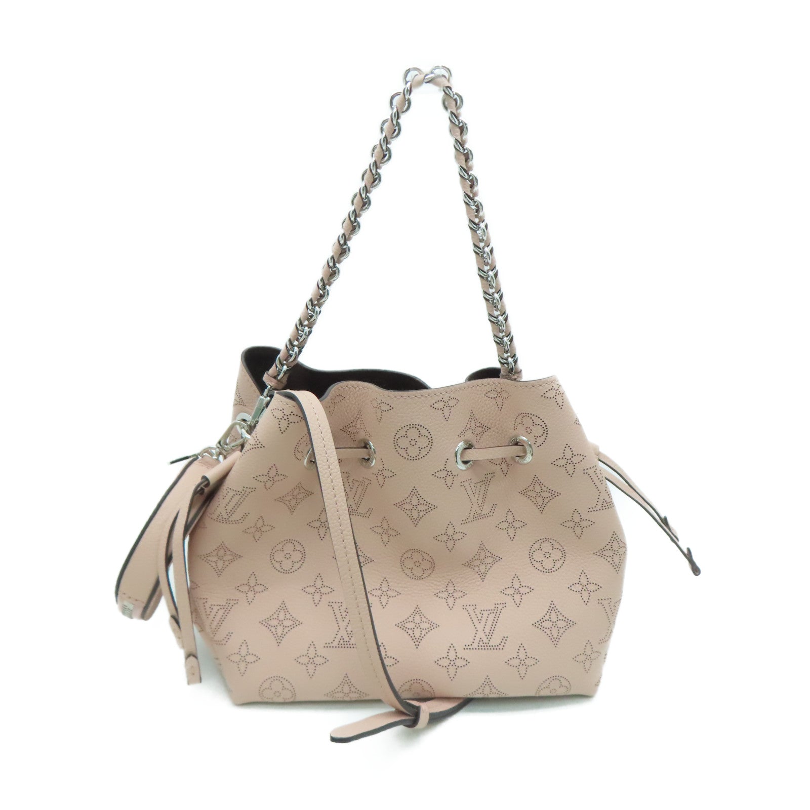 LOUIS VUITTON Mahina Bella銀扣手挽肩背兩用袋粉紅色