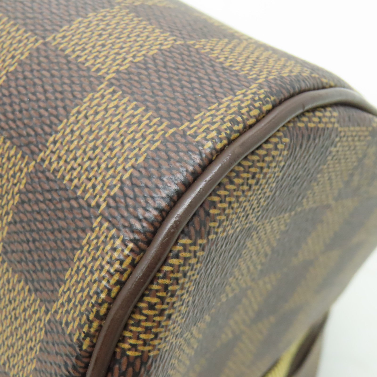 LOUIS VUITTON Damier Ribera MM金扣手挽袋啡色