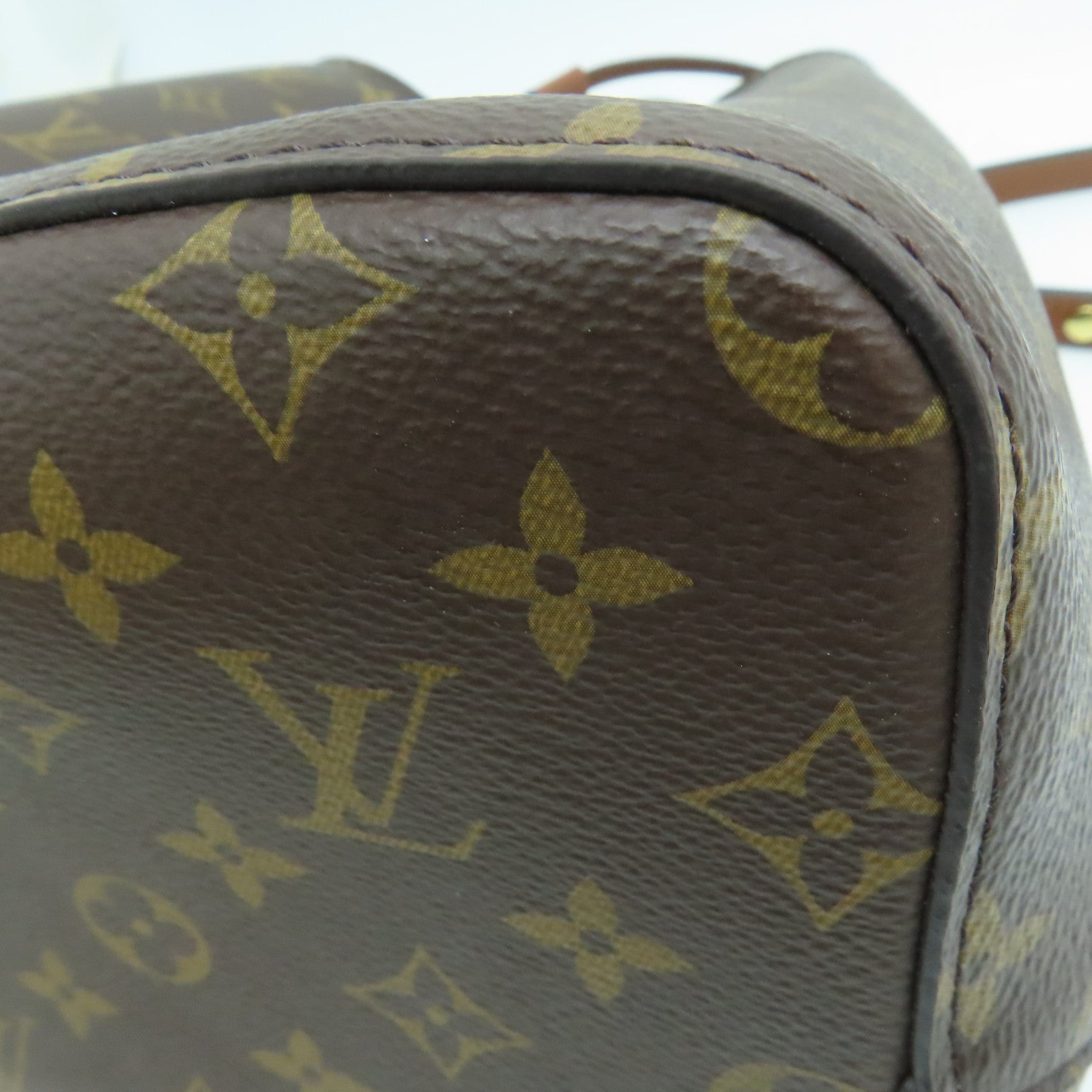 LOUIS VUITTON Monogram NoeNoe MM Gold Buckle Shoulder Bag Brown
