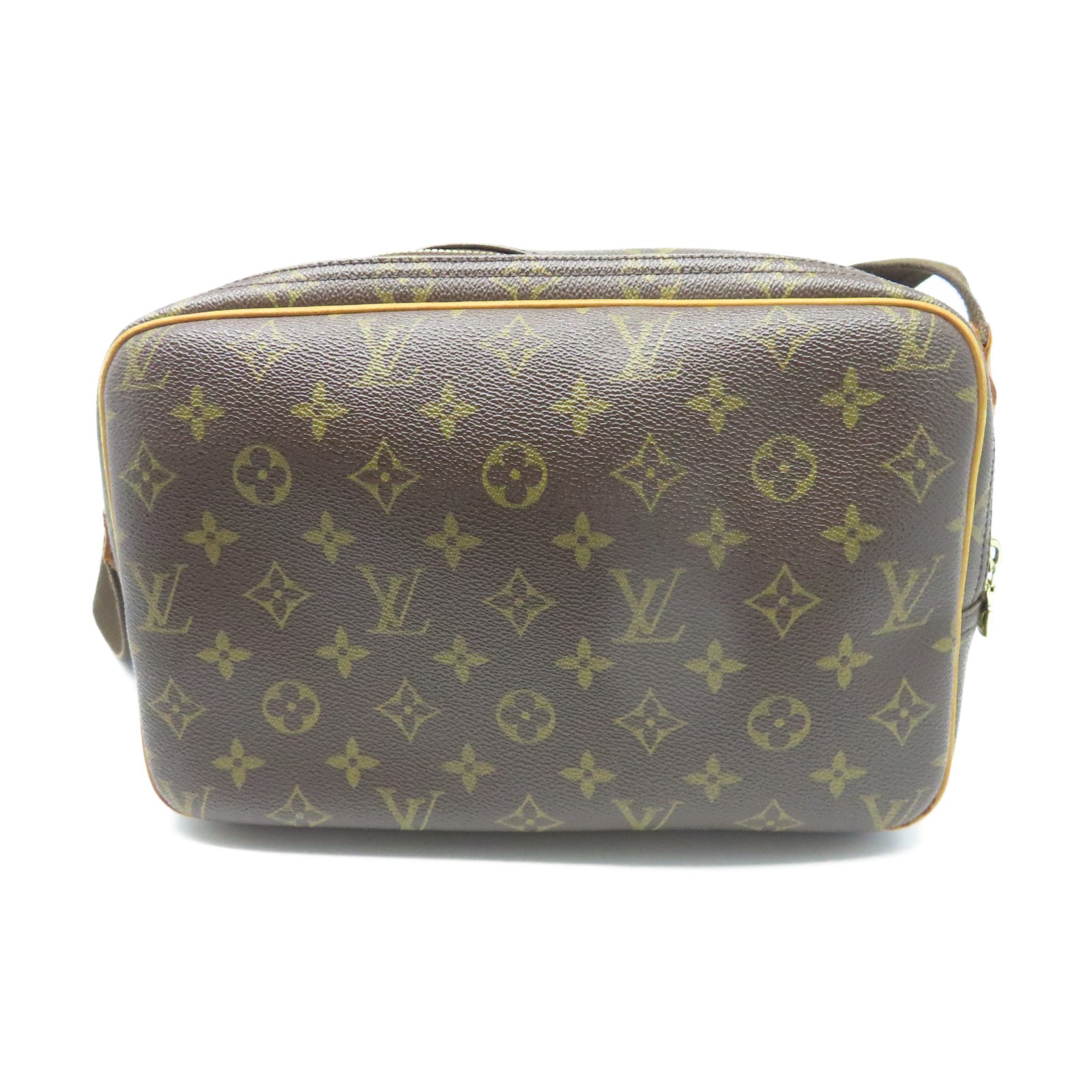 LOUIS VUITTON Monogram Reporter金扣肩背袋棕色