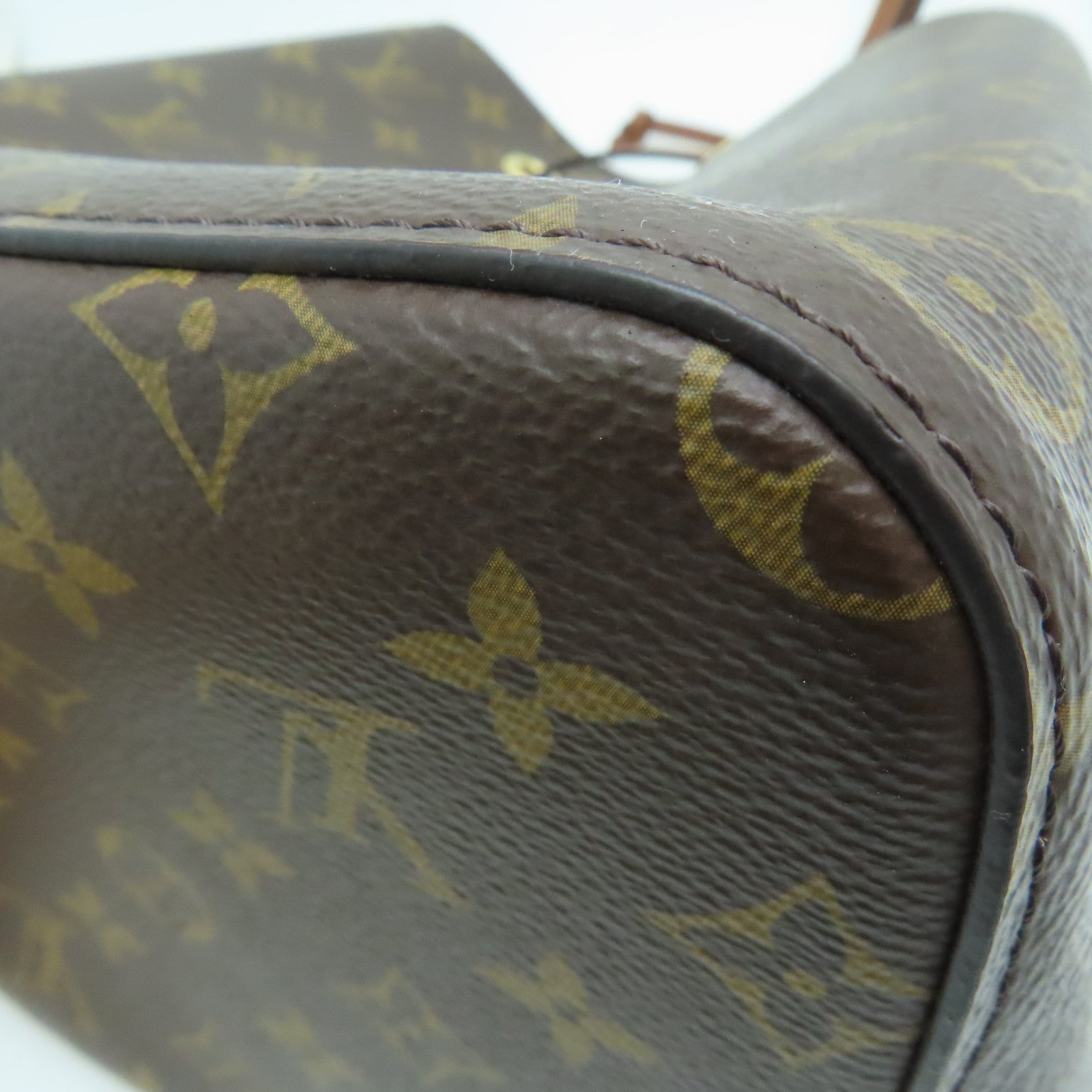 LOUIS VUITTON Monogram NoeNoe MM Gold Buckle Shoulder Bag Brown