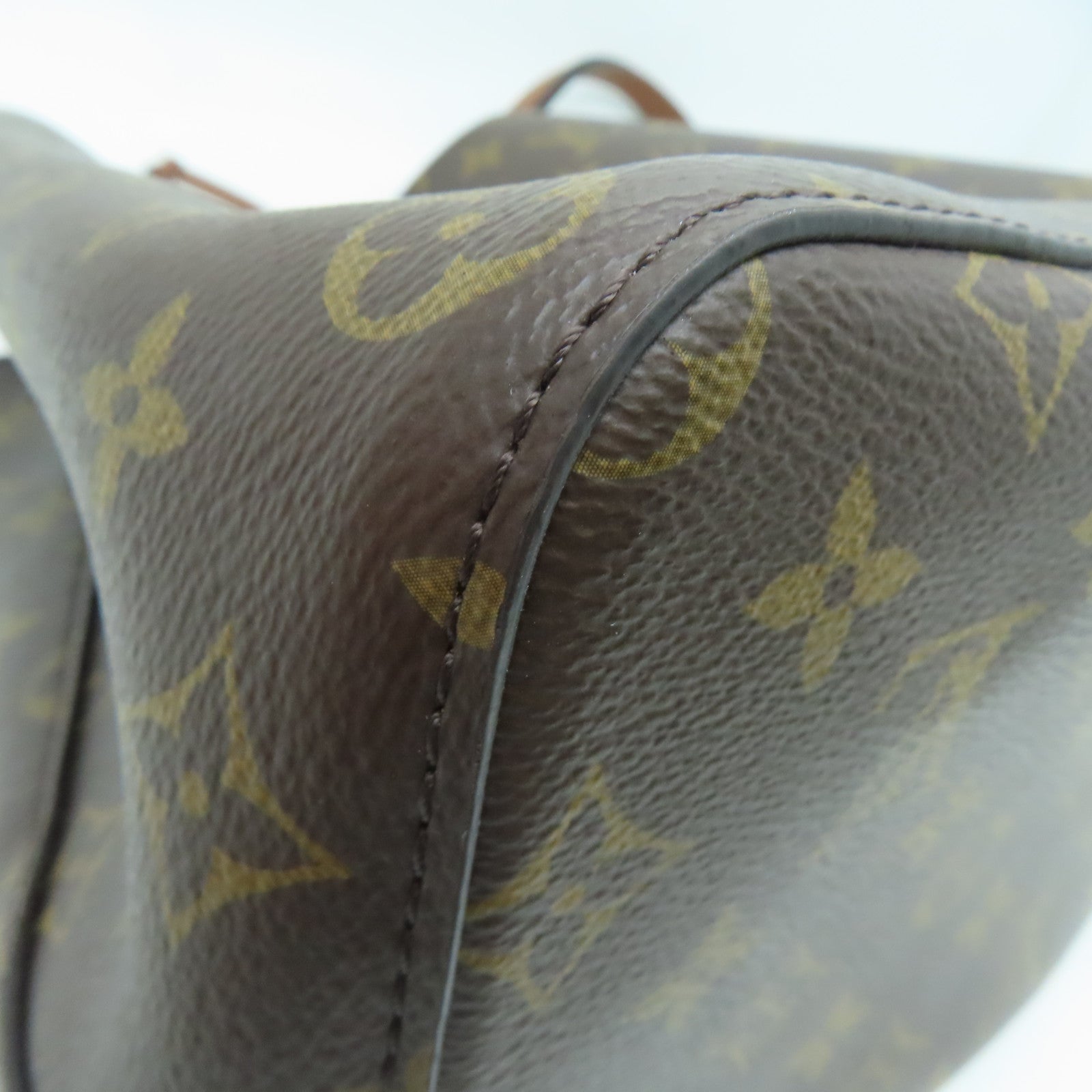 LOUIS VUITTON Monogram NoeNoe MM Gold Buckle Shoulder Bag Brown
