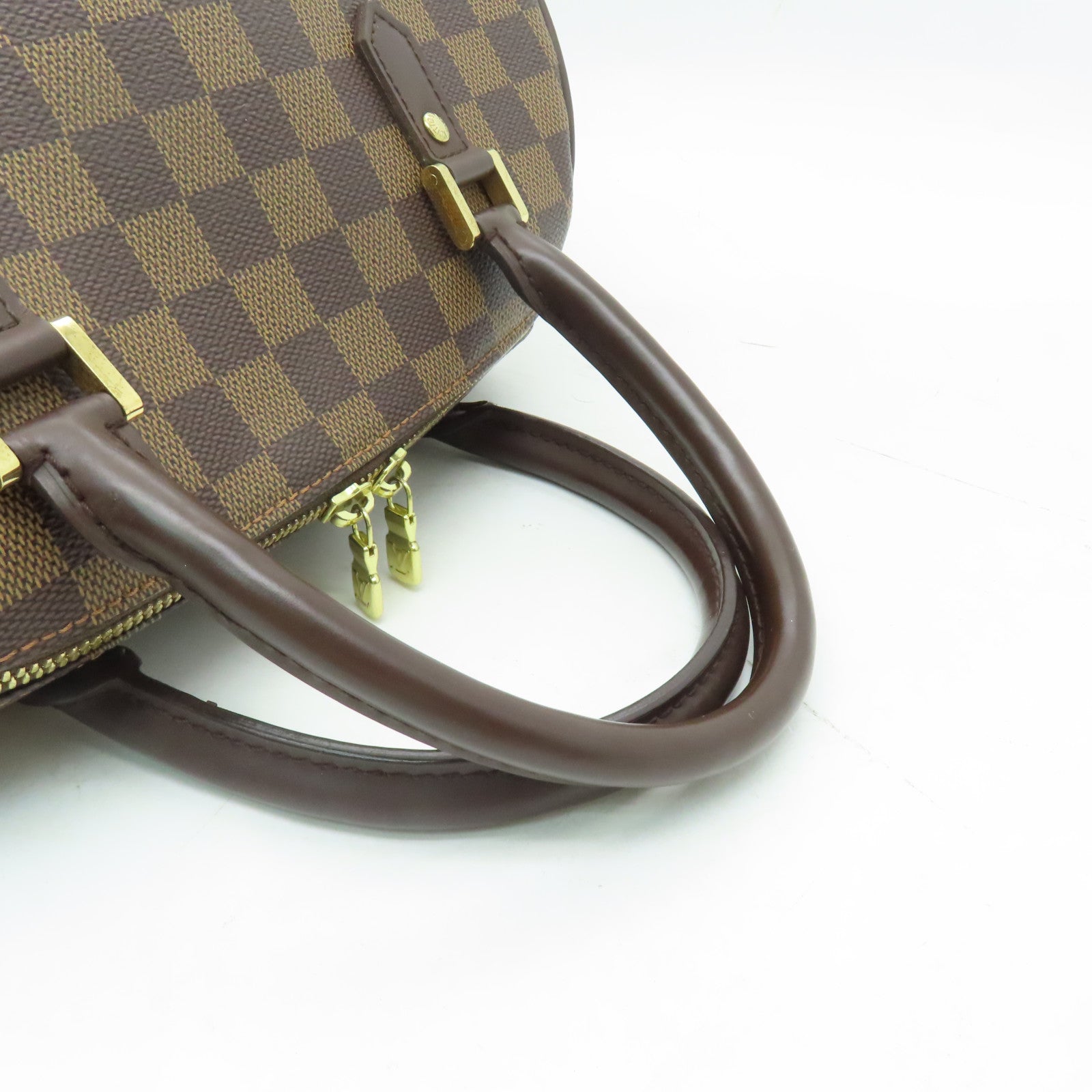 LOUIS VUITTON Damier Ribera MM金扣手挽袋啡色