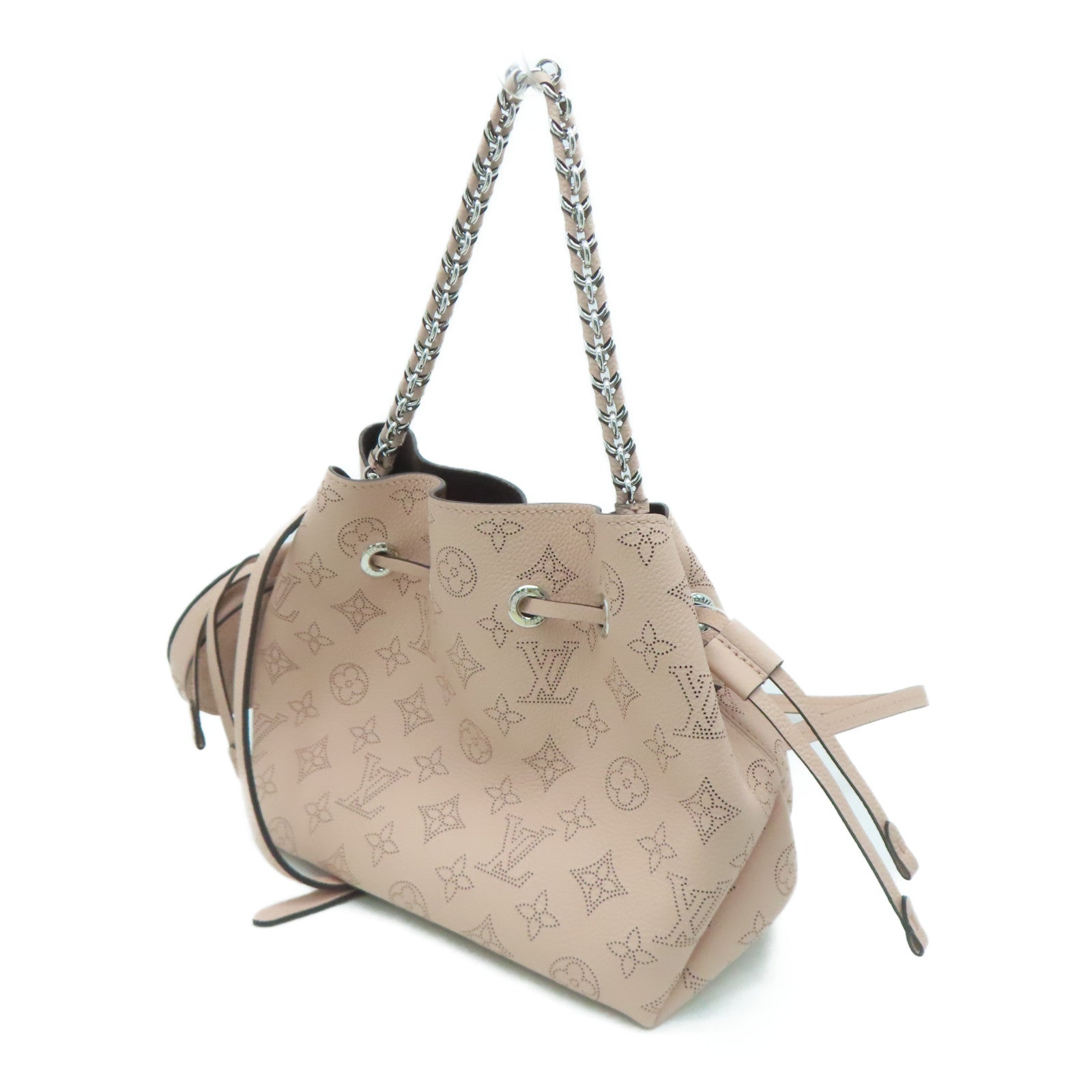LOUIS VUITTON Mahina Bella銀扣手挽肩背兩用袋粉紅色