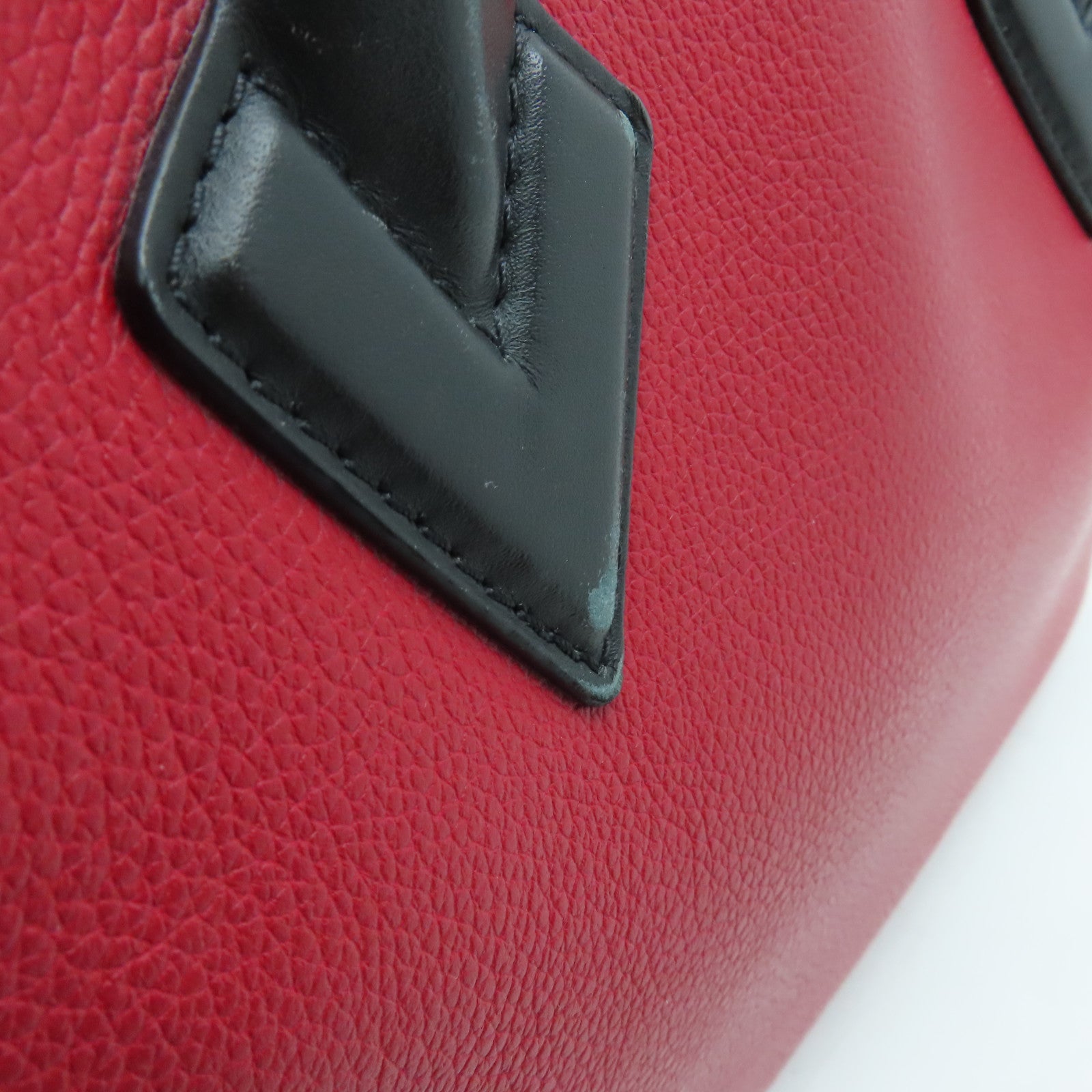 LOUIS VUITTON Monogram On My Side MM金扣肩背袋紅色/米色