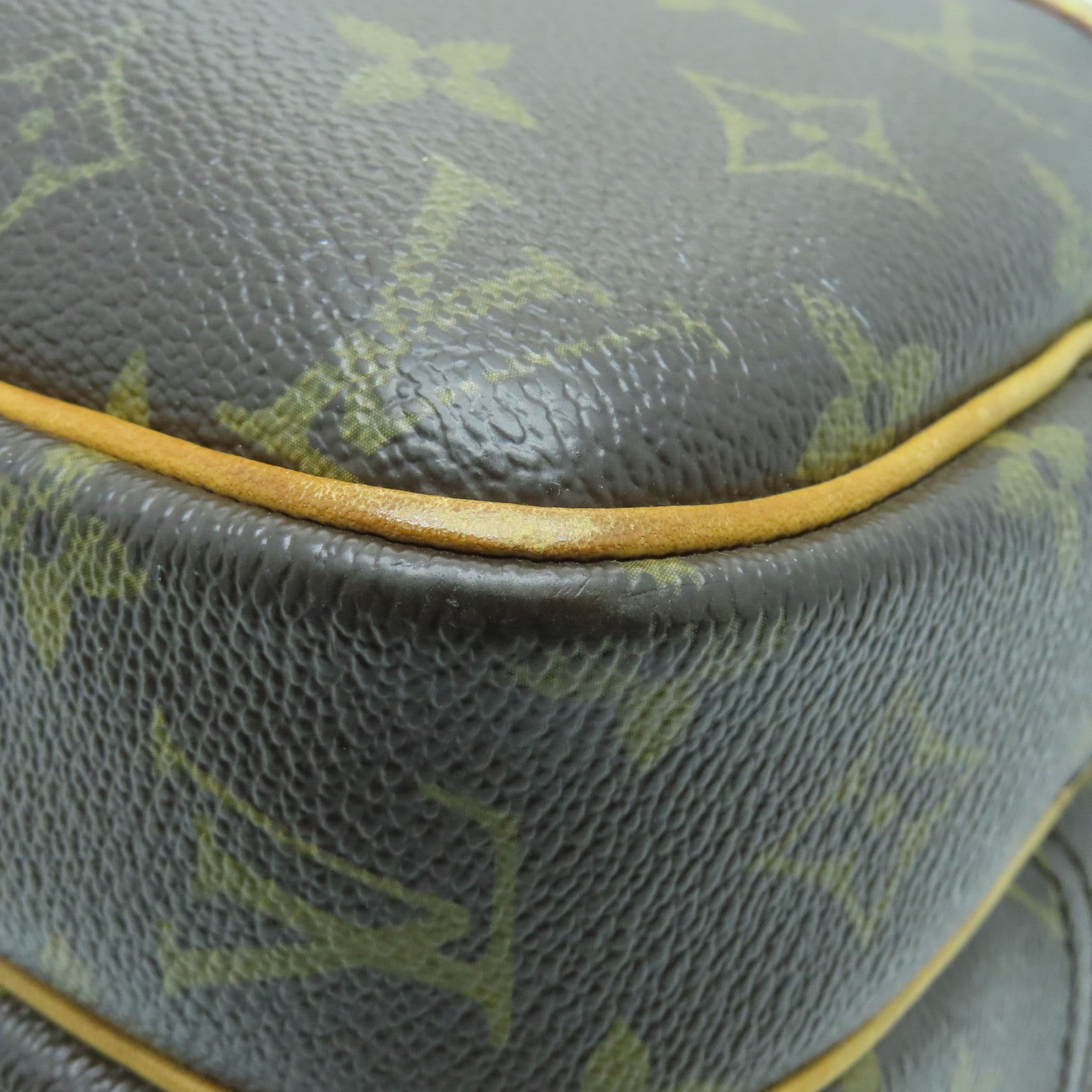 LOUIS VUITTON Monogram Reporter PM金扣肩背袋啡色