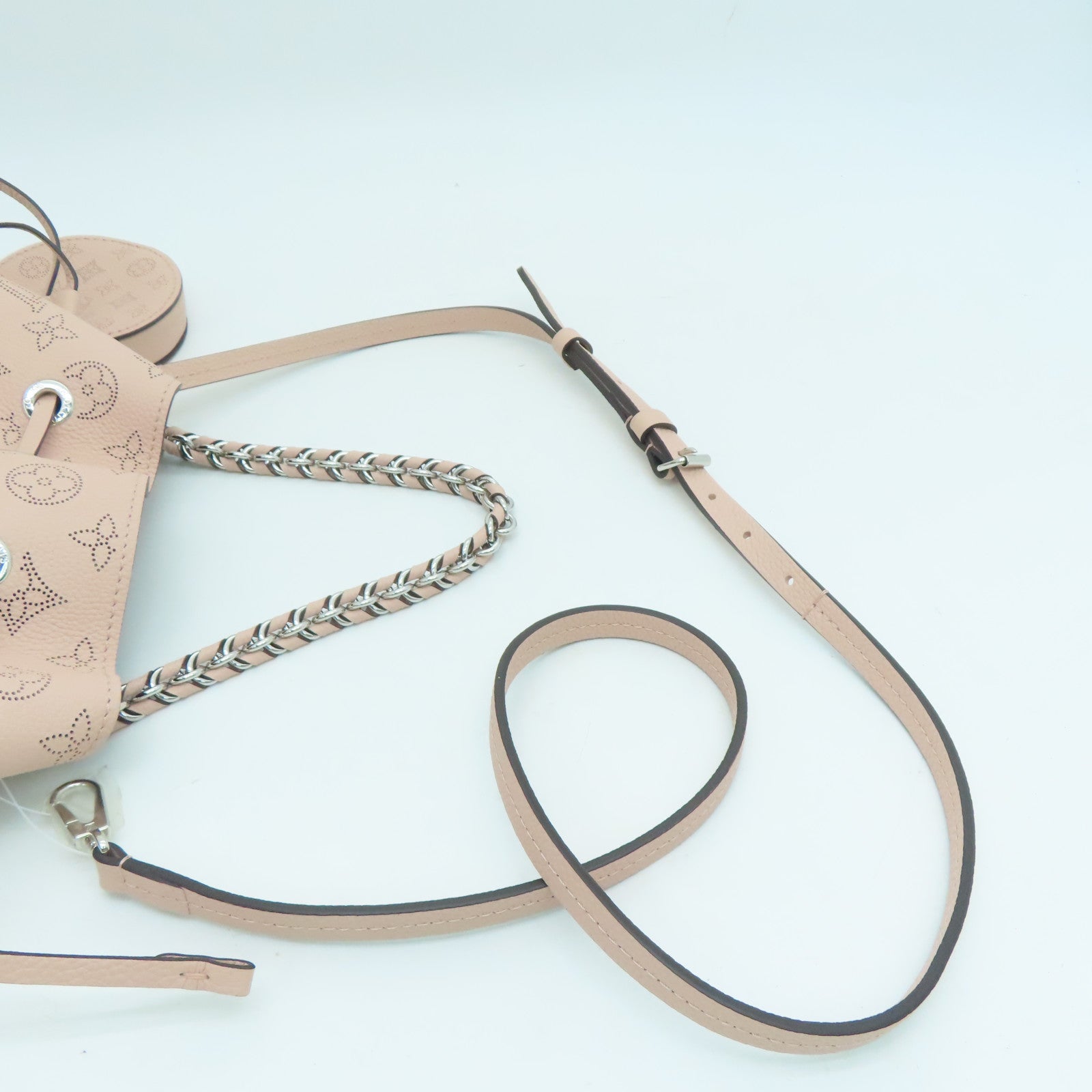 LOUIS VUITTON Mahina Bella銀扣手挽肩背兩用袋粉紅色