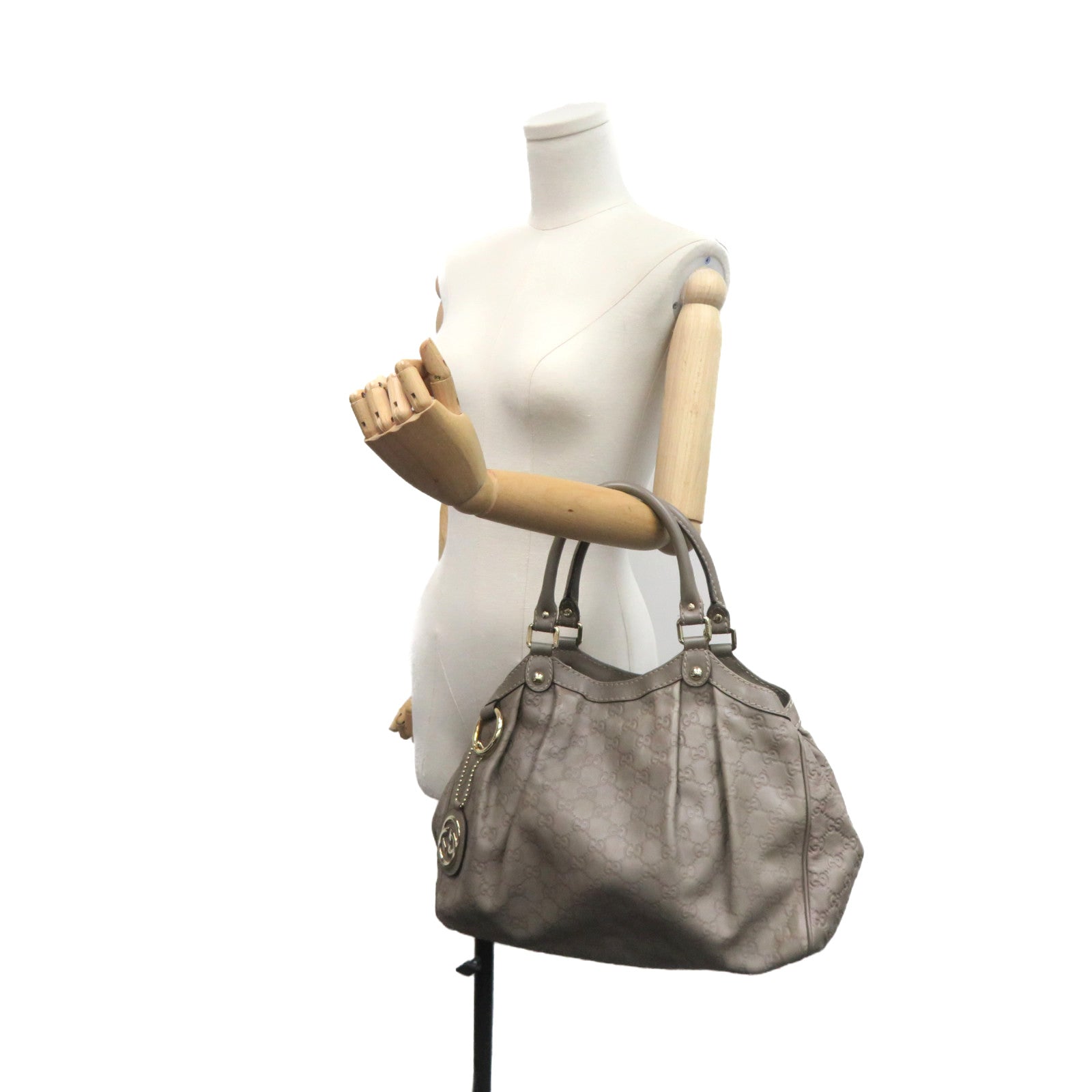 GUCCI 【激减优惠】牛皮皮革Sukey Tote Bag手挽袋灰色