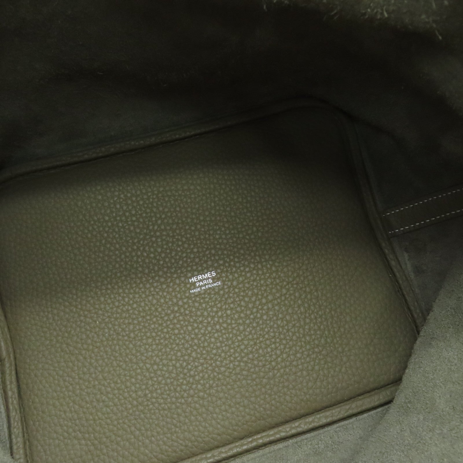 HERMES Clemence皮革Picotin MM Tote Bag银扣手挽袋大象色