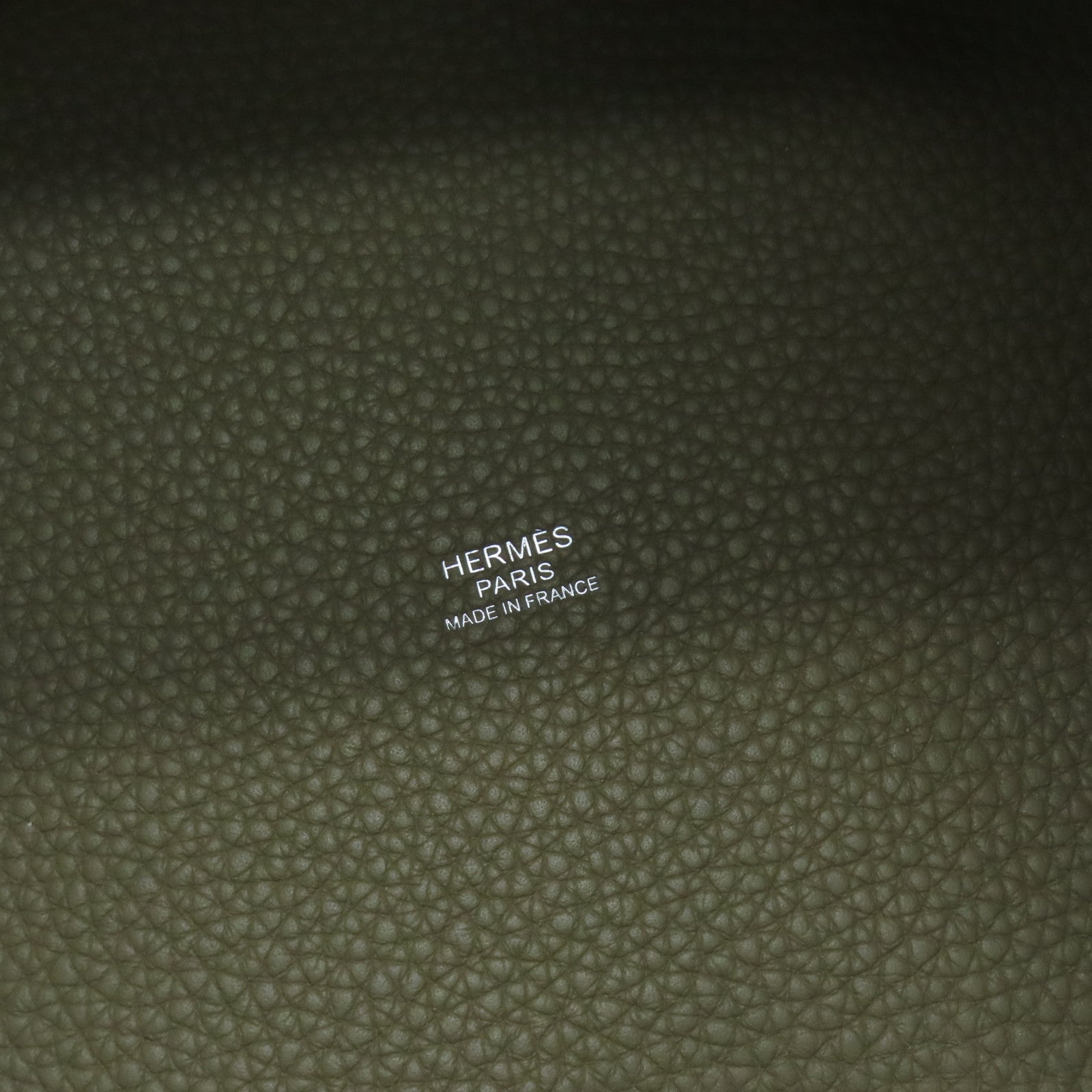 HERMES Clemence皮革Picotin MM Tote Bag银扣手挽袋大象色