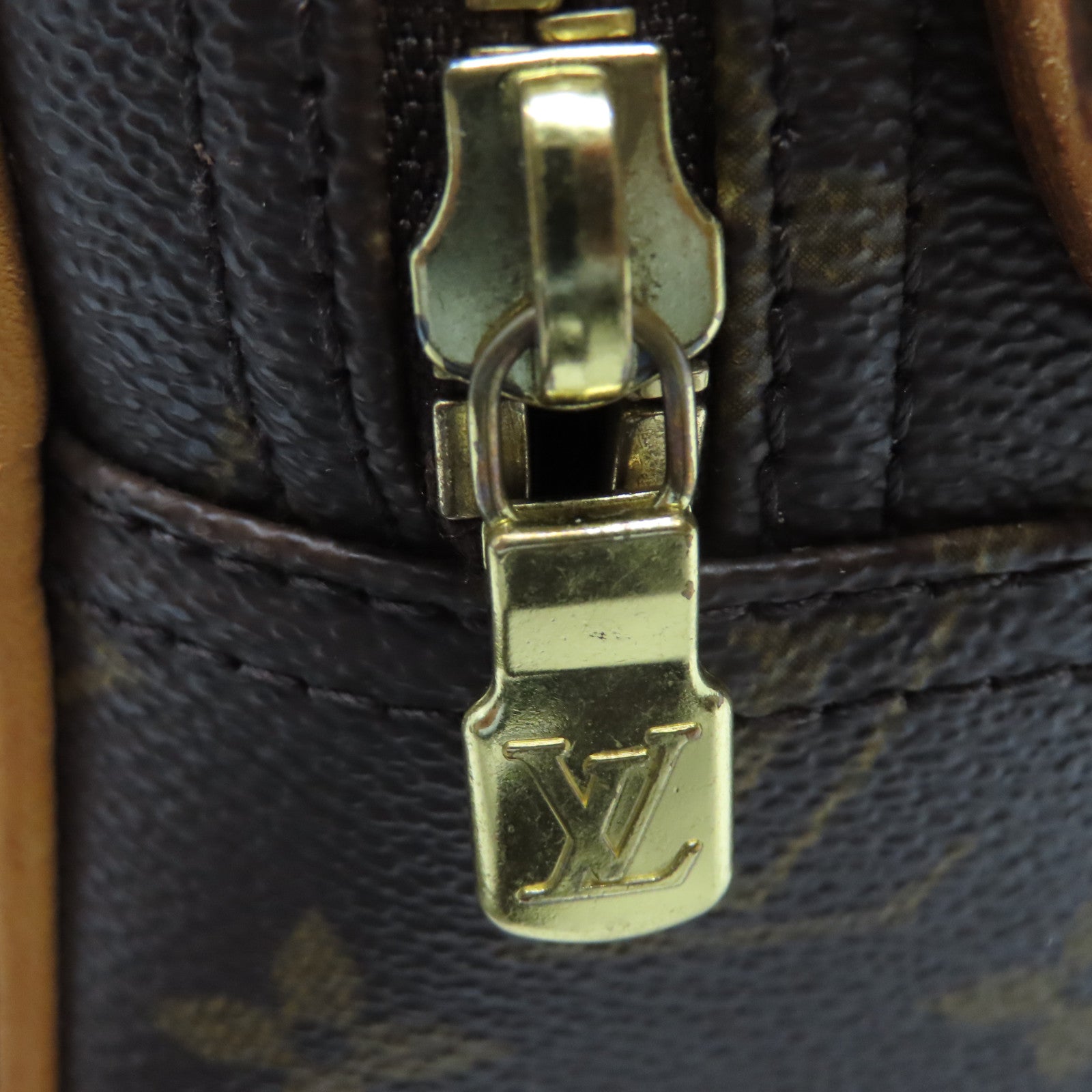 LOUIS VUITTON Monogram Reporter金扣肩背袋棕色