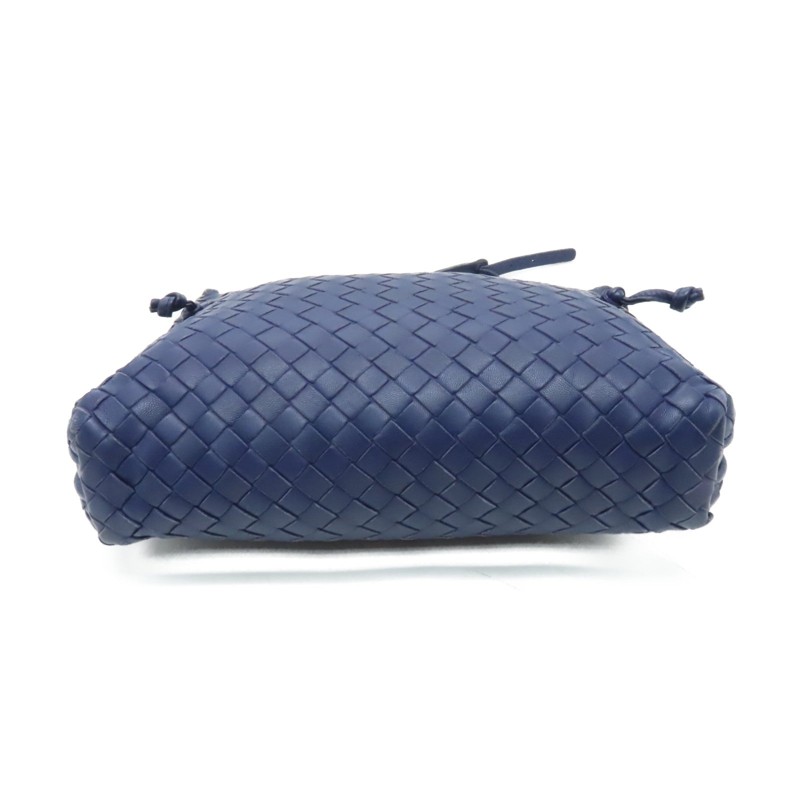 BOTTEGA VENETA 織紋皮革Shoulder Bag銀扣肩背袋藍色